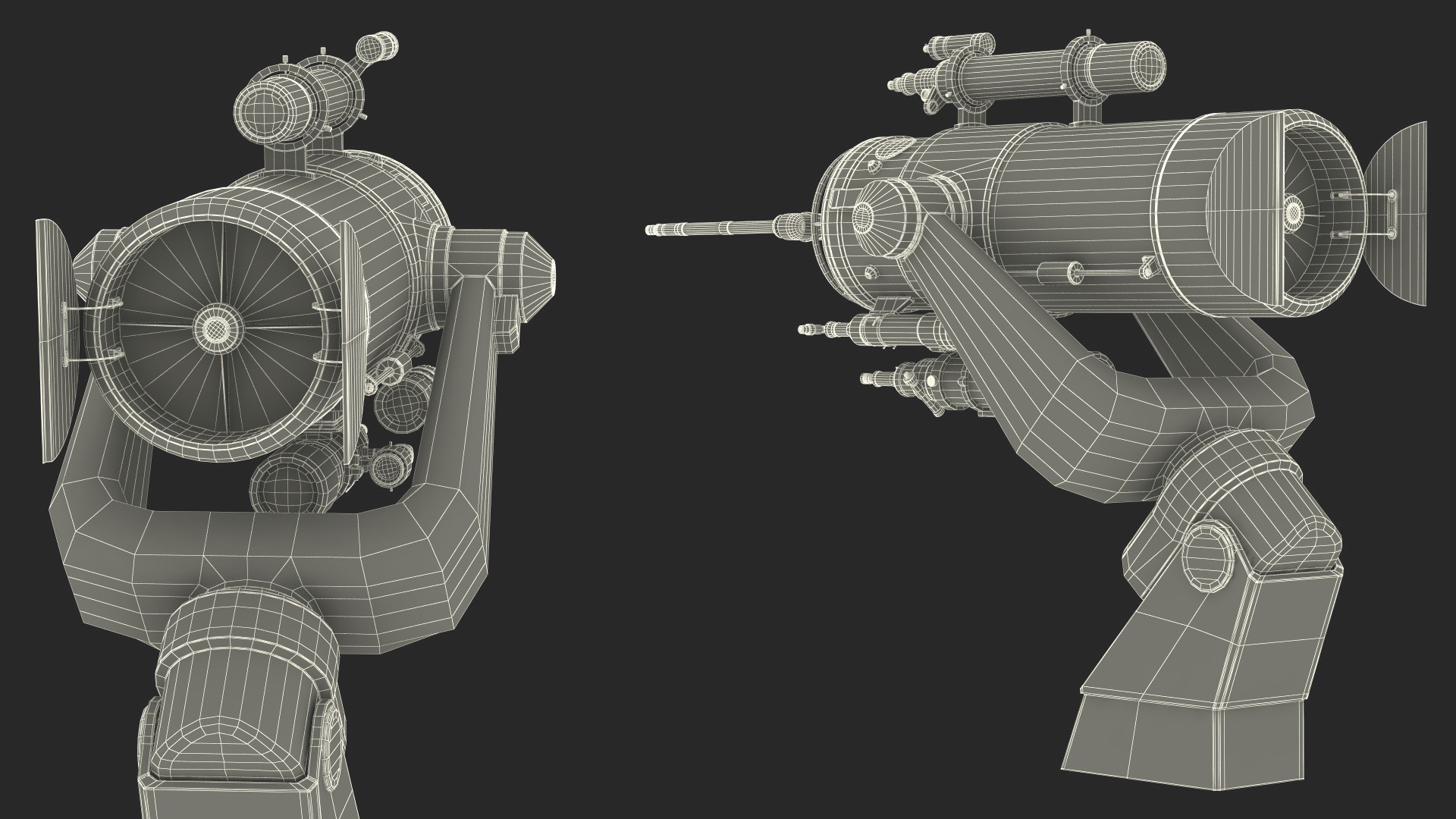 3D model Mitaka GNF60 Observatory Telescope Rigged for Cinema 4D