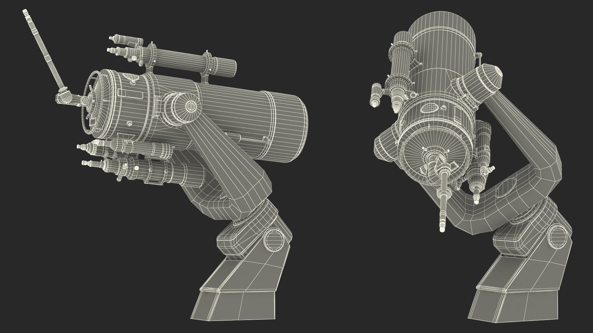 3D model Mitaka GNF60 Observatory Telescope Rigged for Cinema 4D