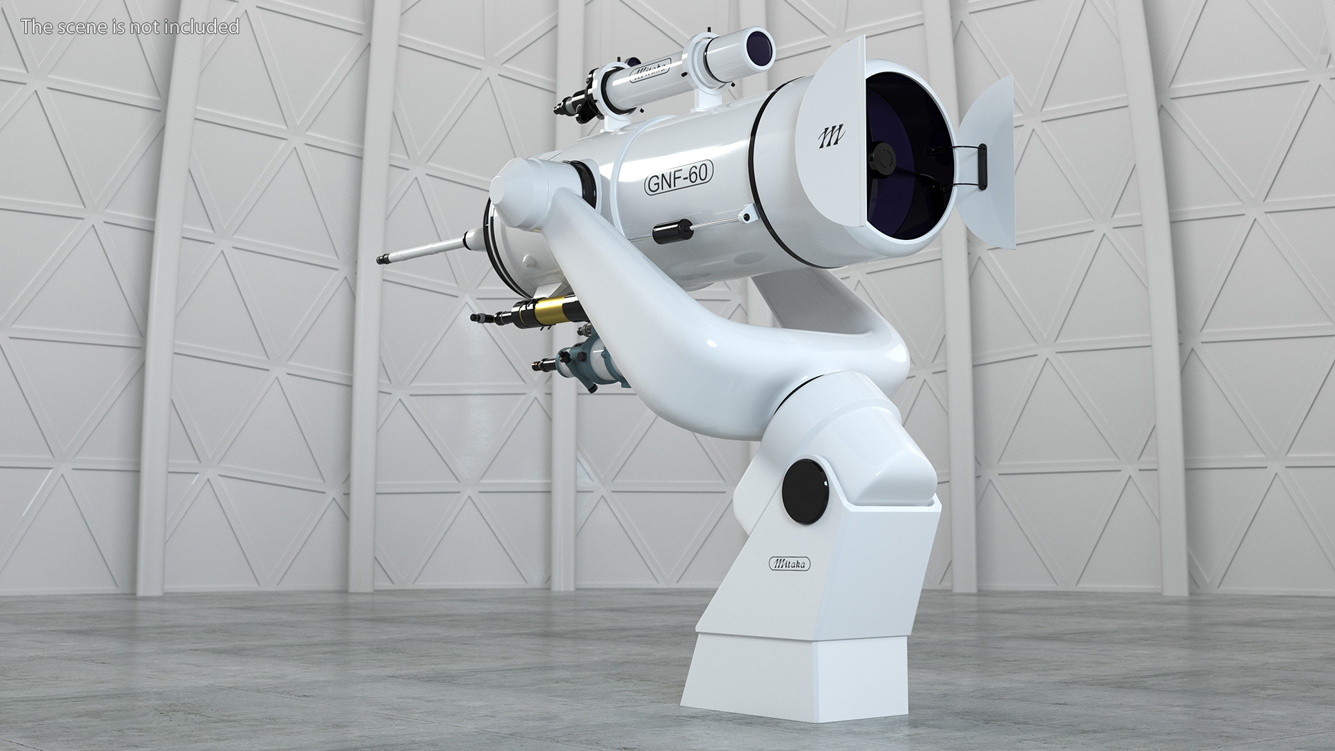 3D model Mitaka GNF60 Observatory Telescope Rigged for Cinema 4D