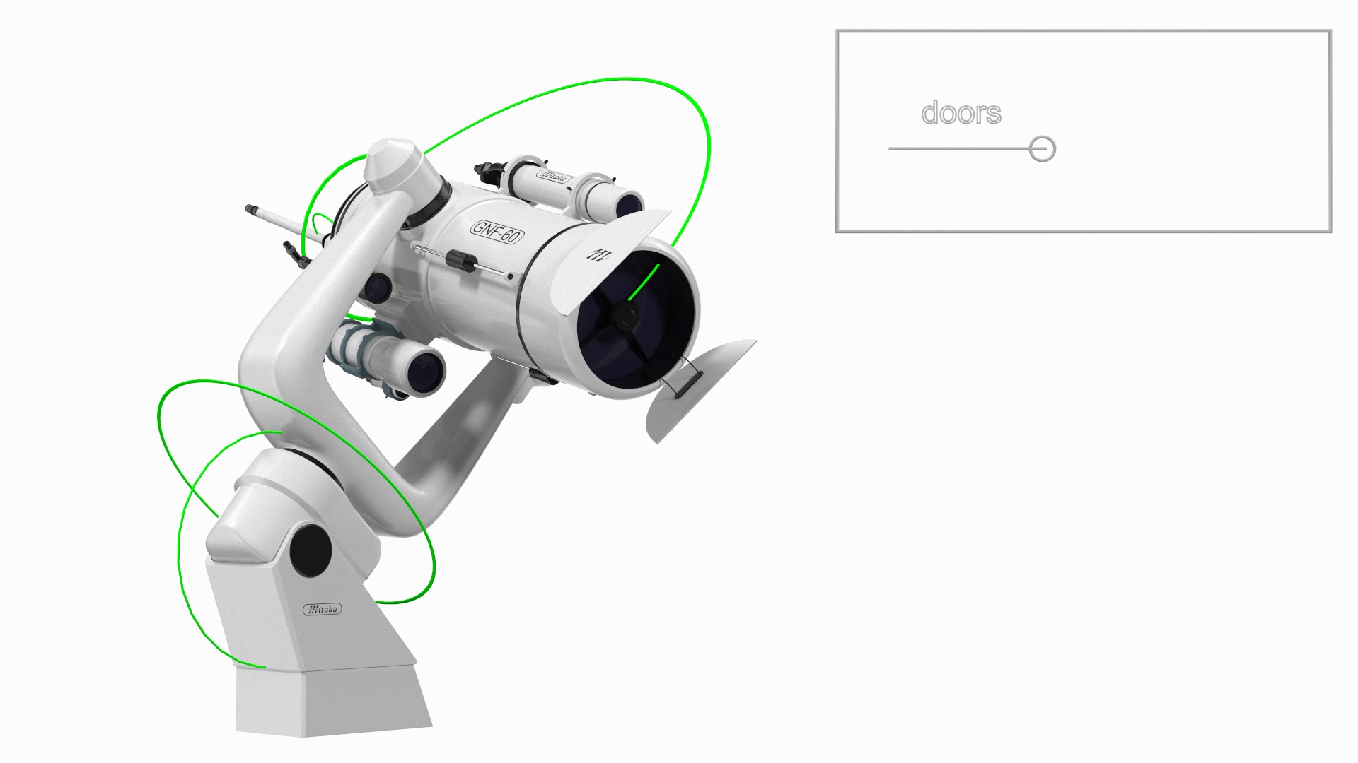3D model Mitaka GNF60 Observatory Telescope Rigged for Cinema 4D