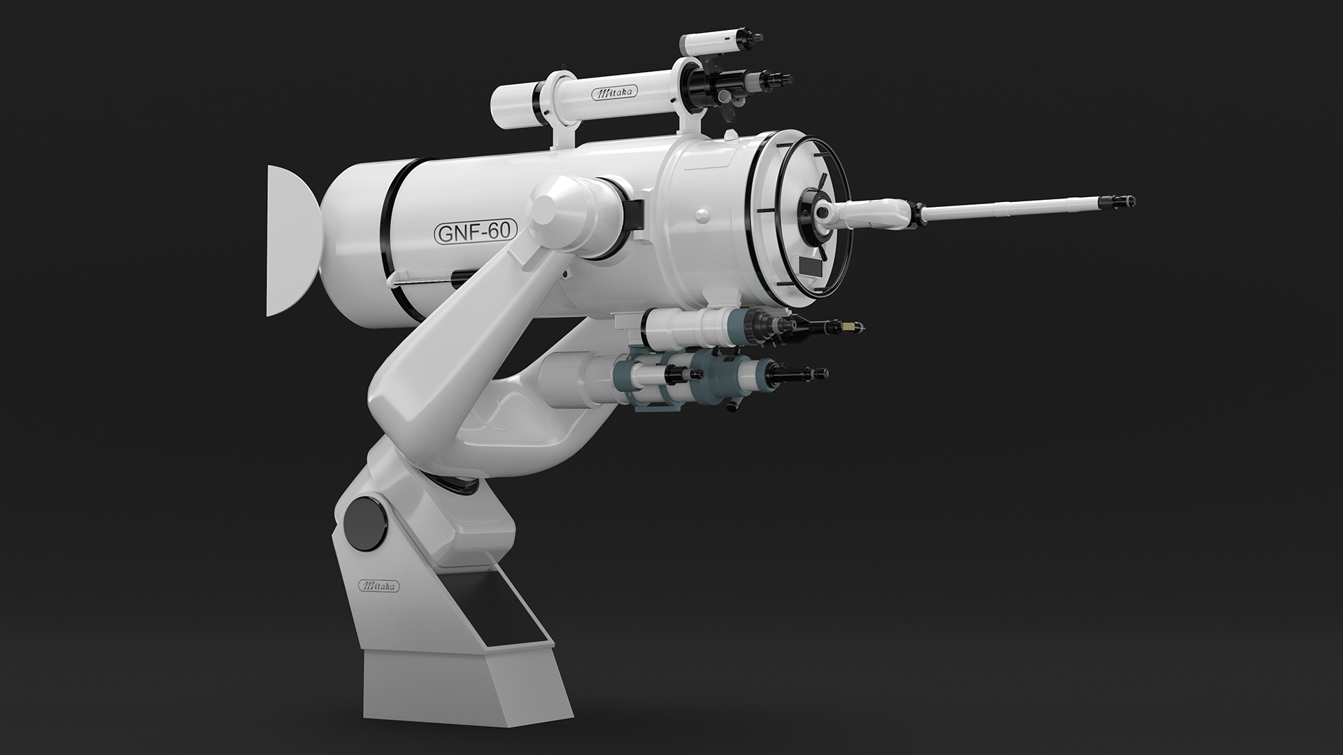 3D model Mitaka GNF60 Observatory Telescope Rigged for Cinema 4D