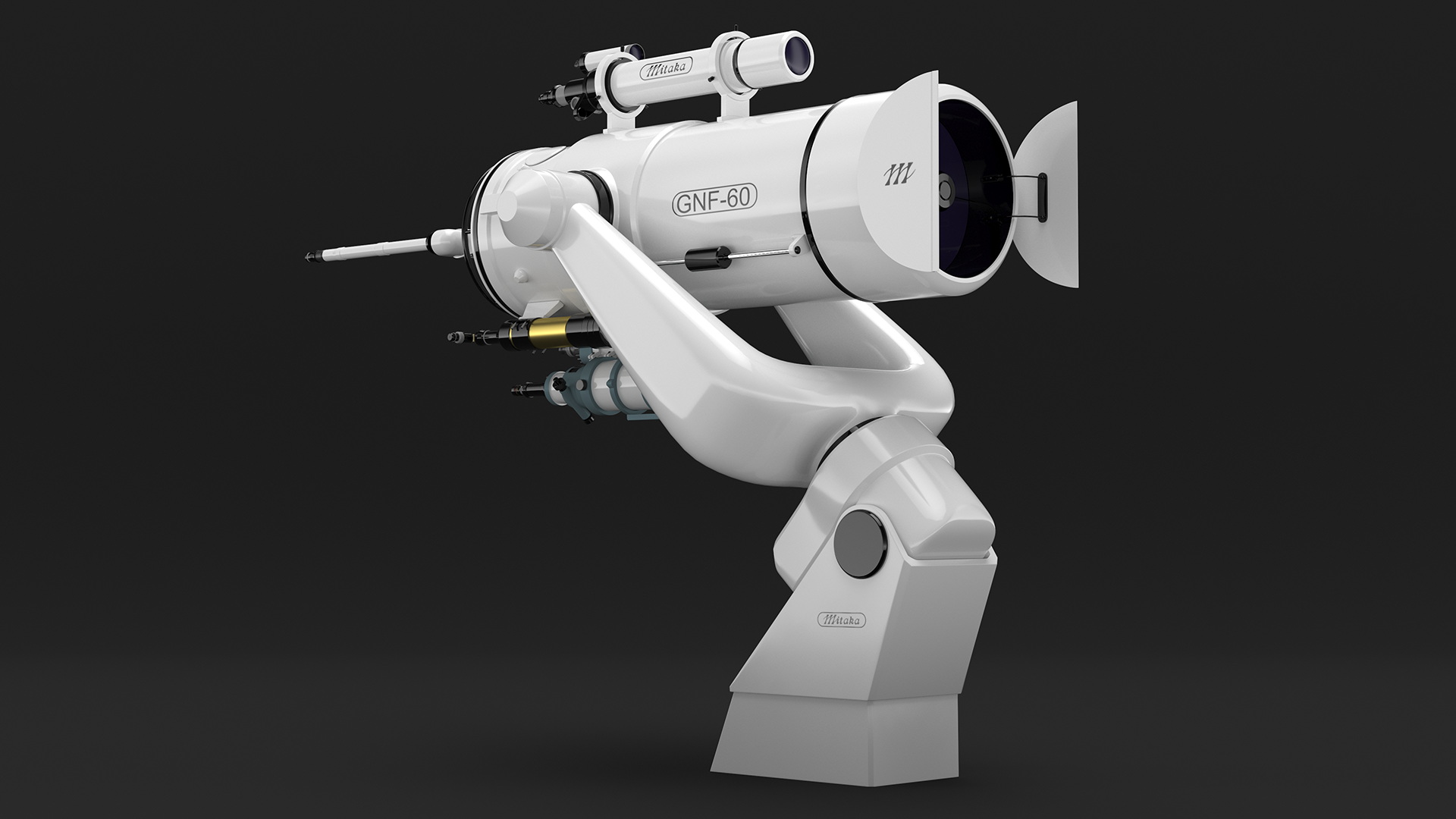 3D model Mitaka GNF60 Observatory Telescope Rigged for Cinema 4D