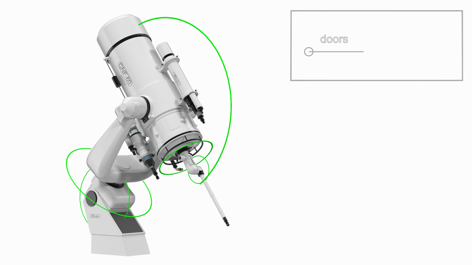 3D model Mitaka GNF60 Observatory Telescope Rigged for Cinema 4D
