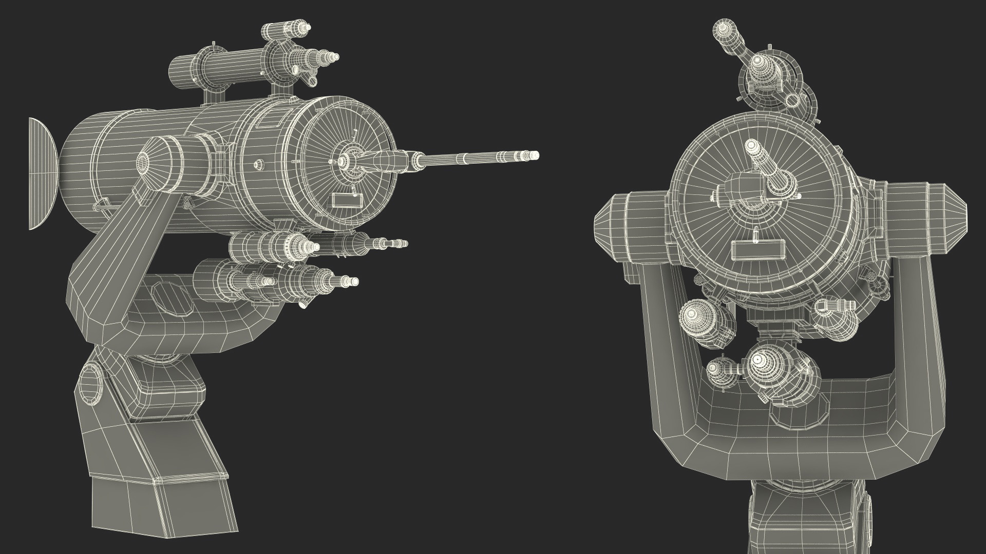 3D model Mitaka GNF60 Observatory Telescope Rigged for Cinema 4D