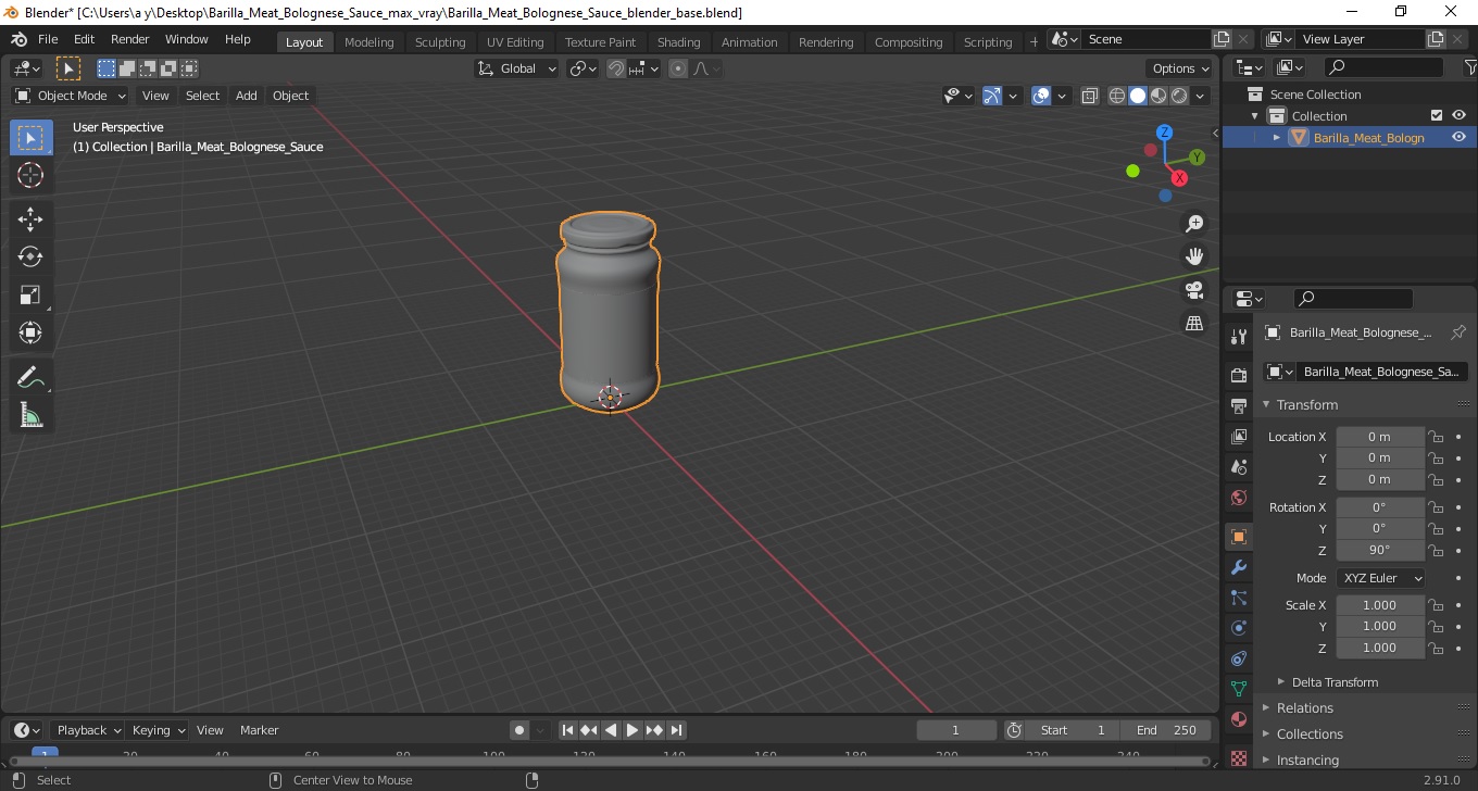 3D Barilla Meat Bolognese Sauce model