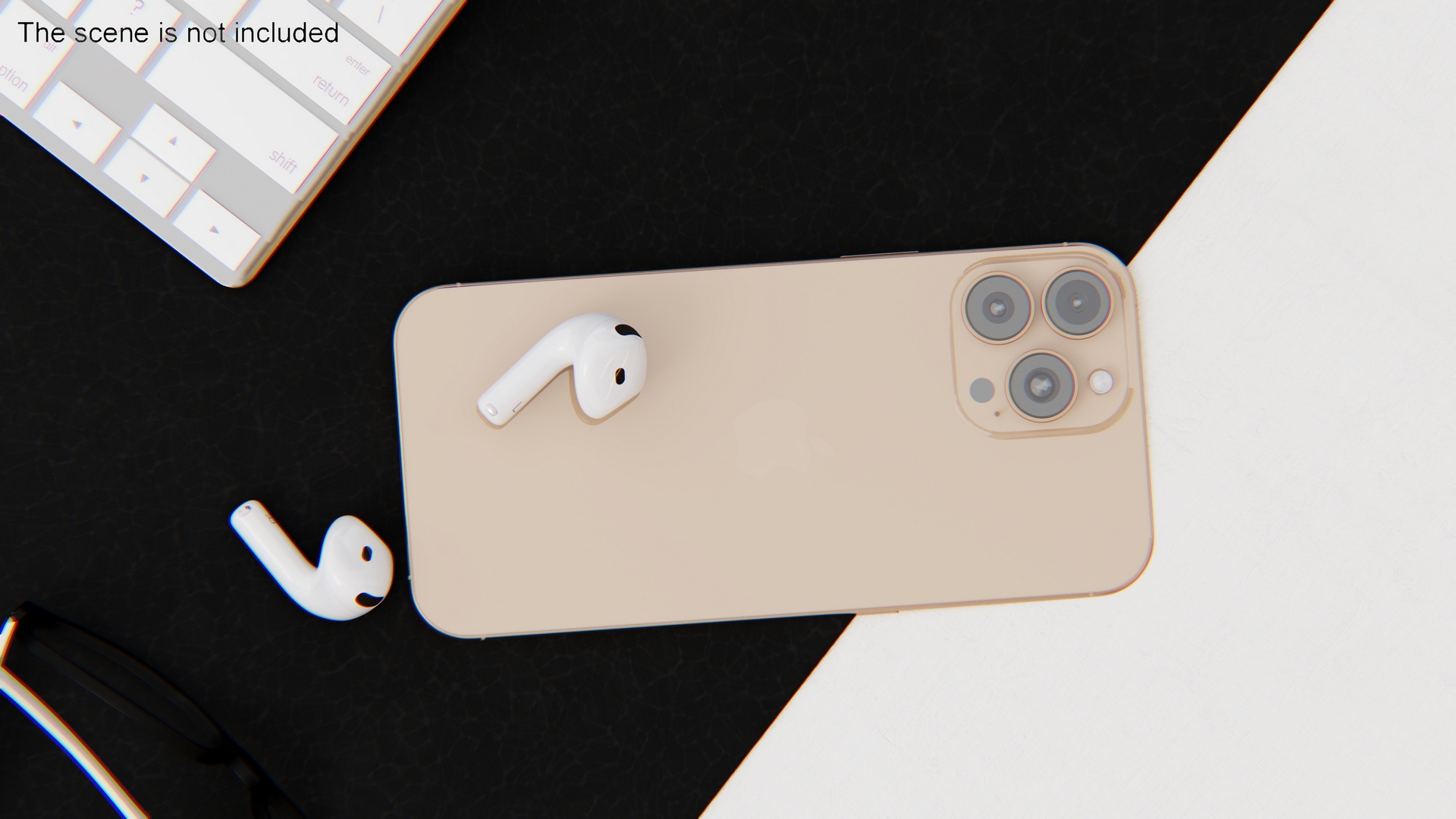 Apple iPhone 16 Pro Max with AirPods 4 Headphones 3D model