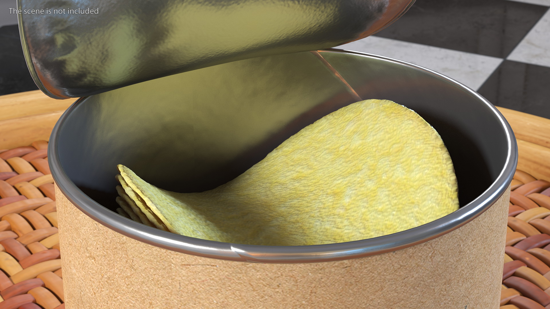 Small Opened Paper Tube of Potato Chips 3D model