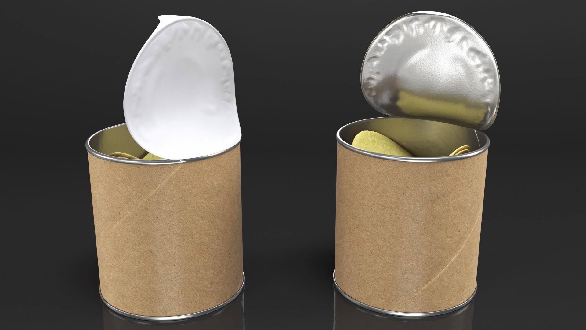Small Opened Paper Tube of Potato Chips 3D model