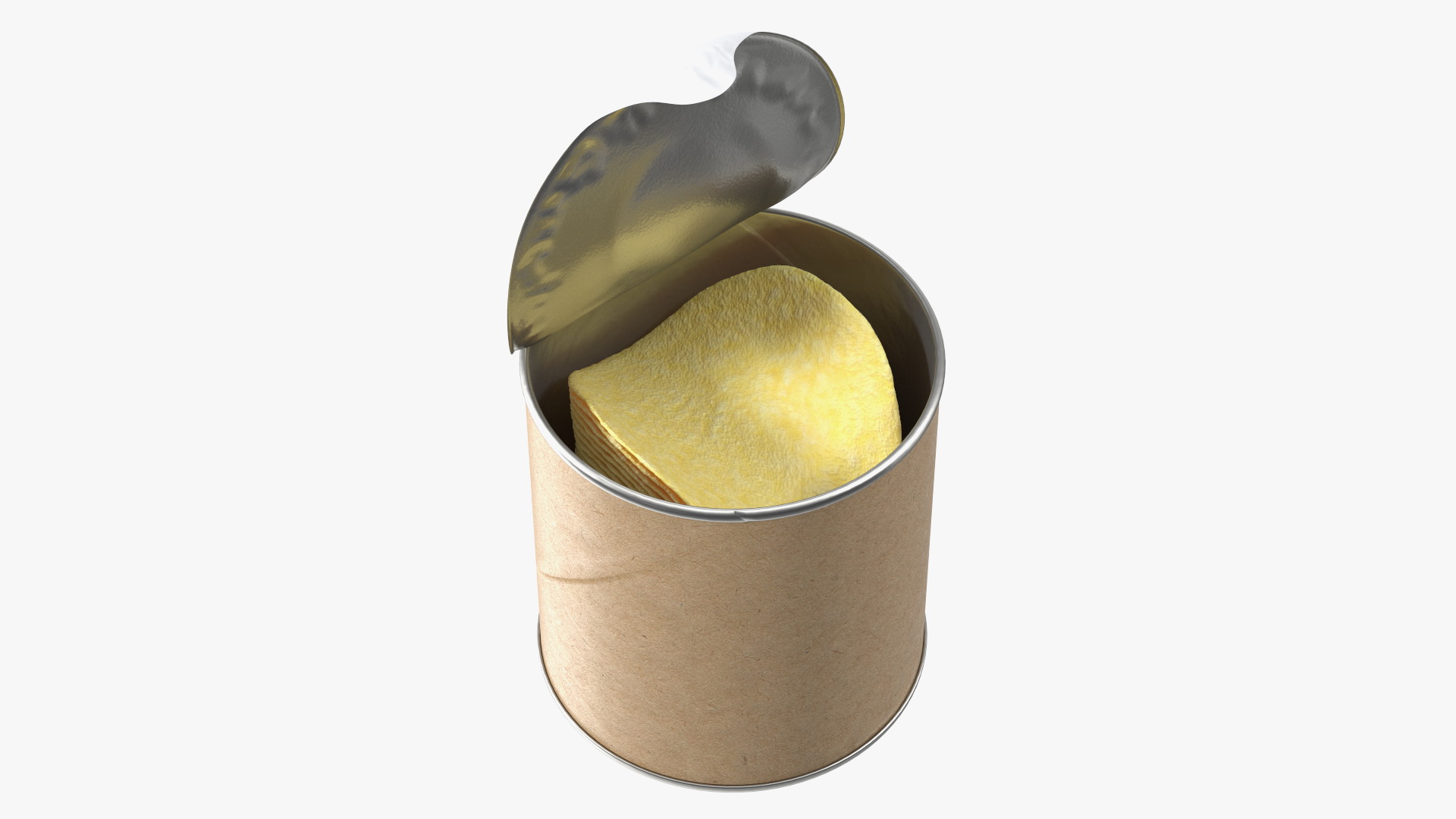 Small Opened Paper Tube of Potato Chips 3D model