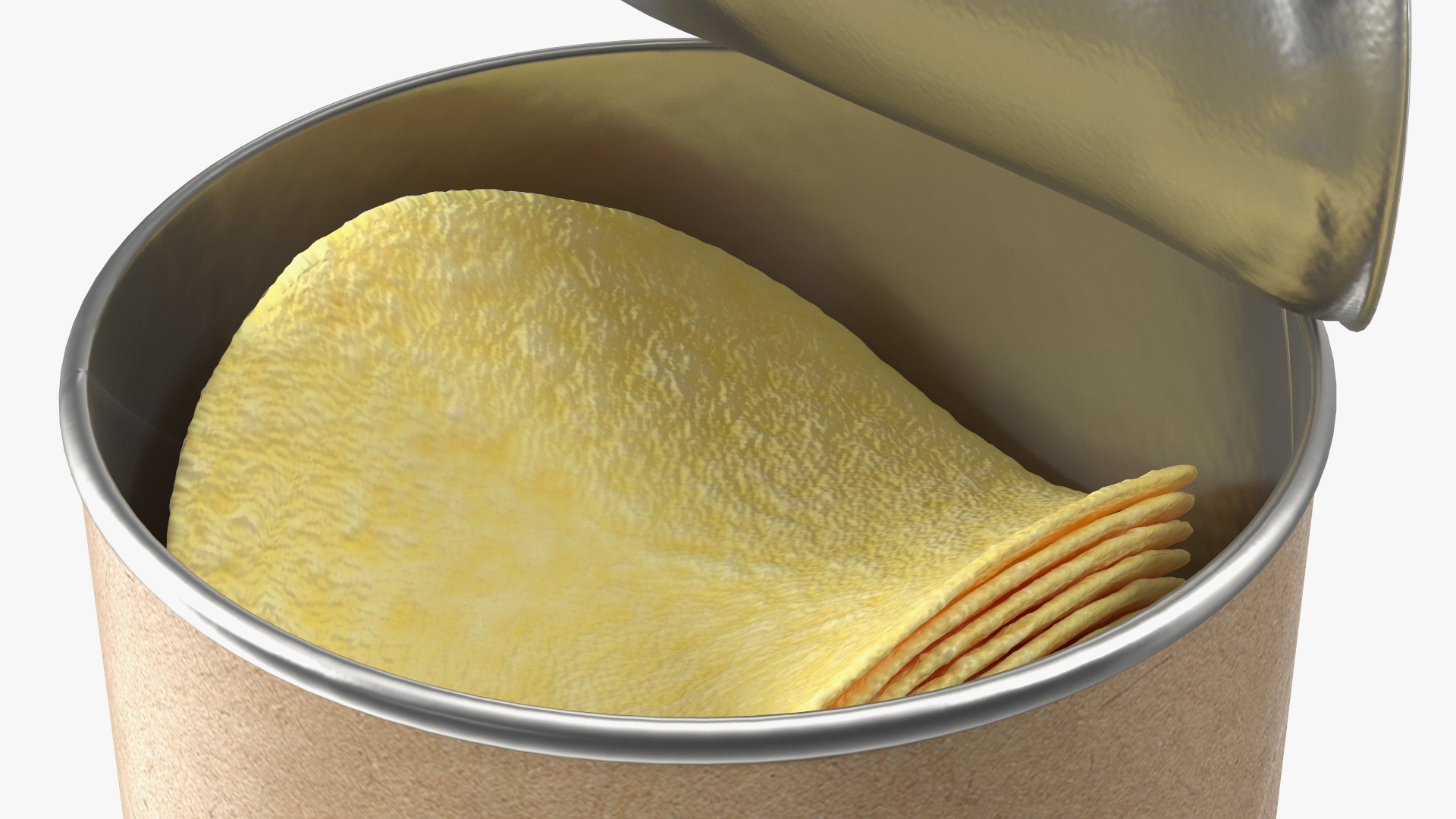 Small Opened Paper Tube of Potato Chips 3D model