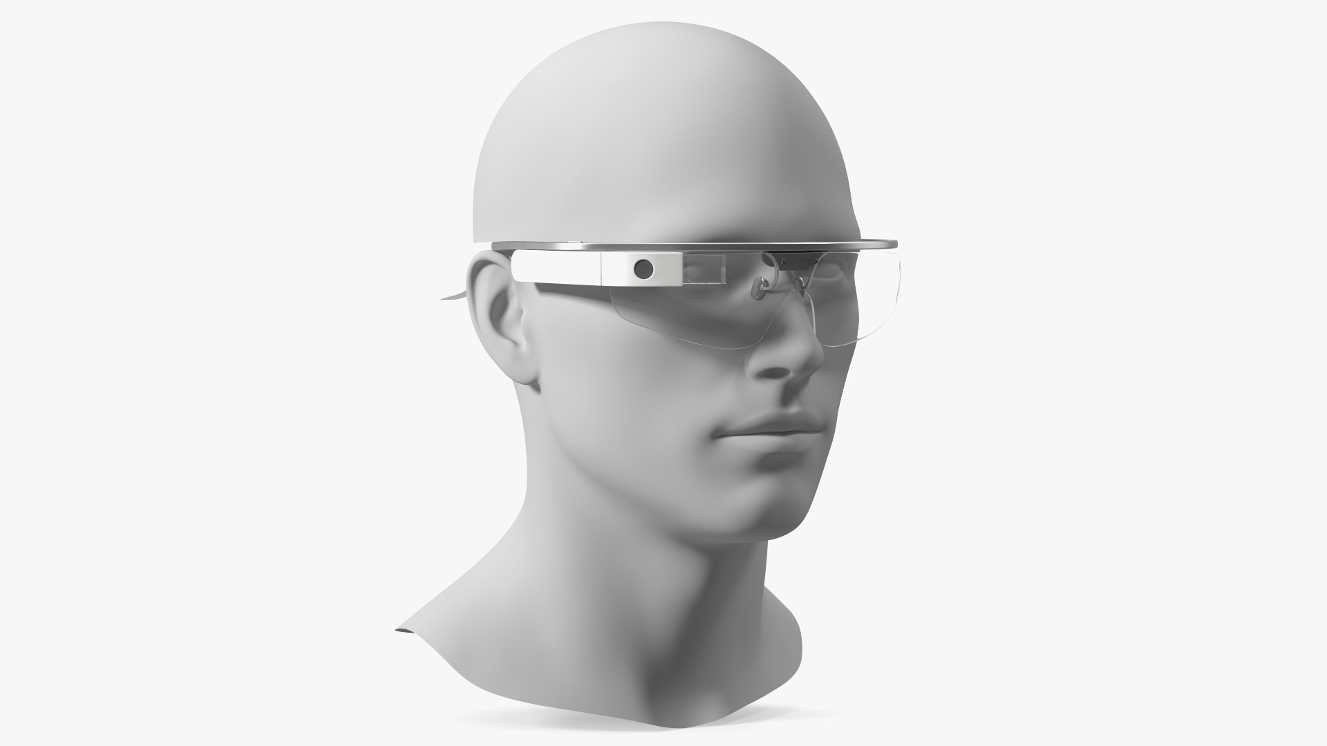 Google Glasses 2 on Mannequin Head 3D model