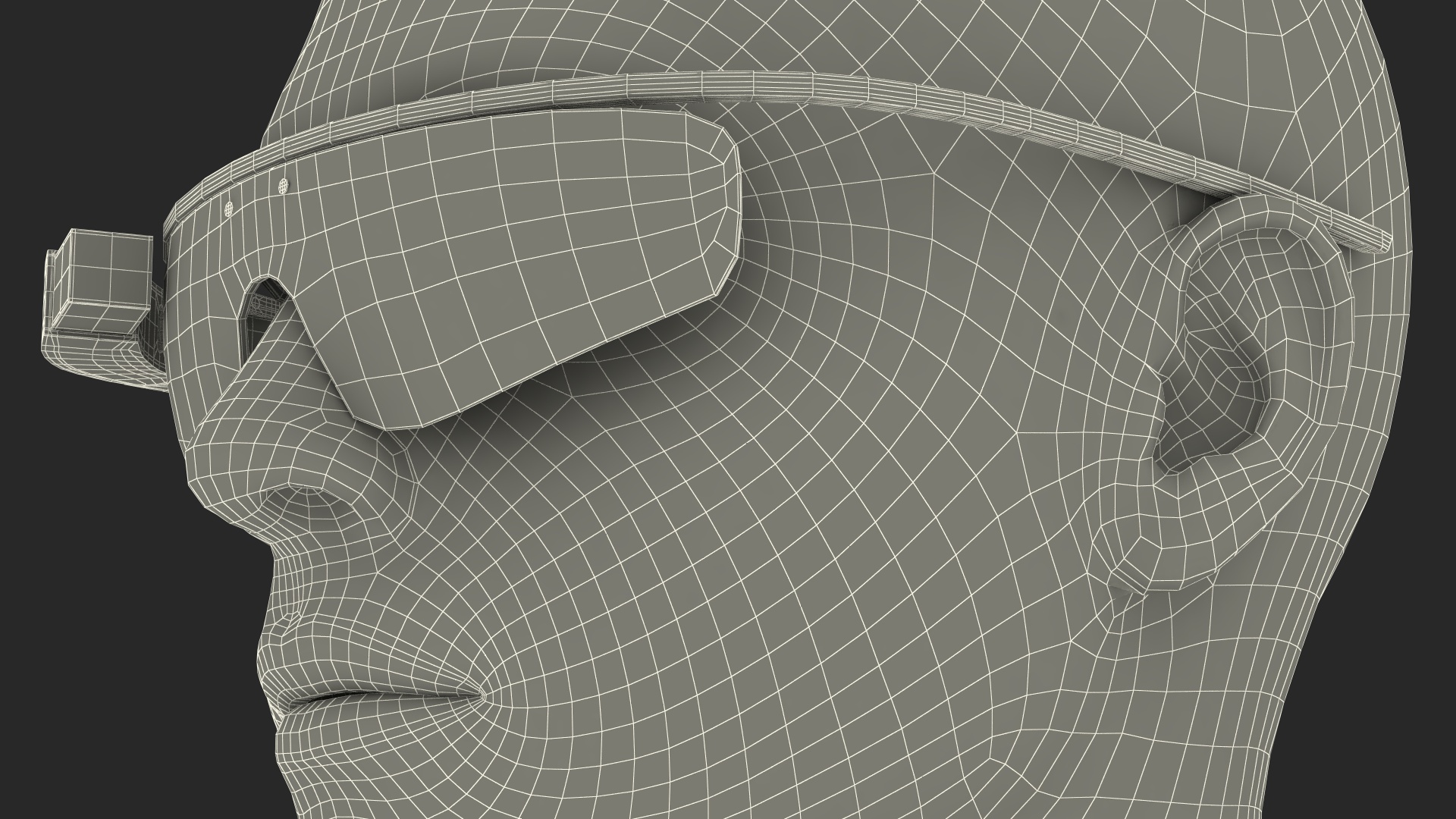 Google Glasses 2 on Mannequin Head 3D model