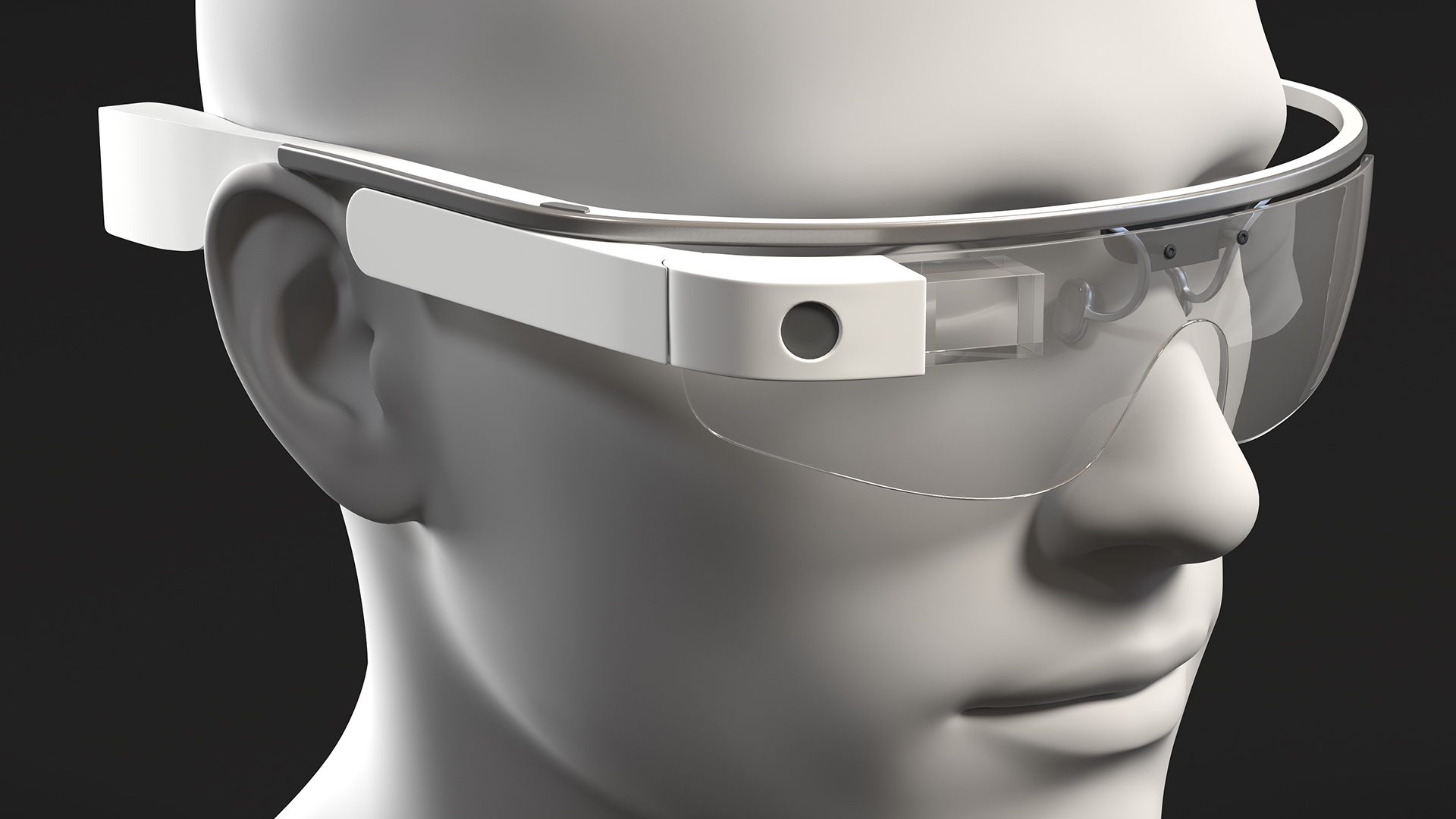 Google Glasses 2 on Mannequin Head 3D model