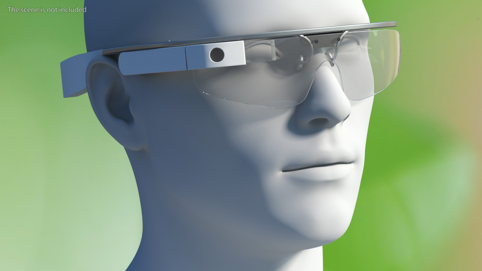 Google Glasses 2 on Mannequin Head 3D model
