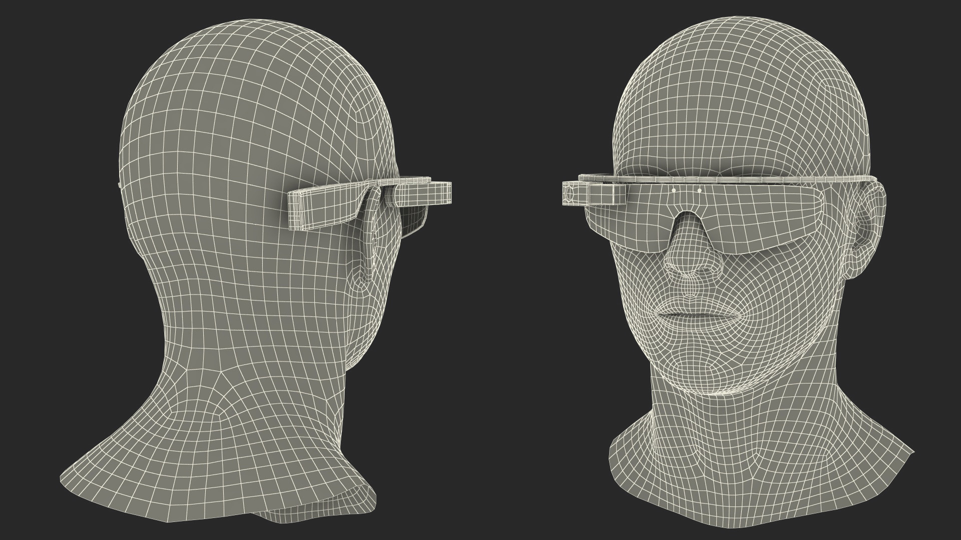 Google Glasses 2 on Mannequin Head 3D model