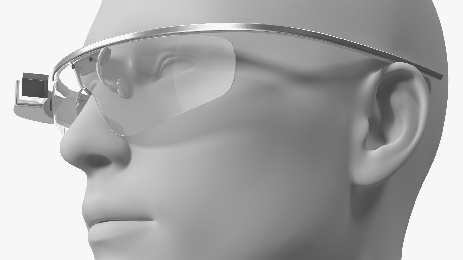 Google Glasses 2 on Mannequin Head 3D model