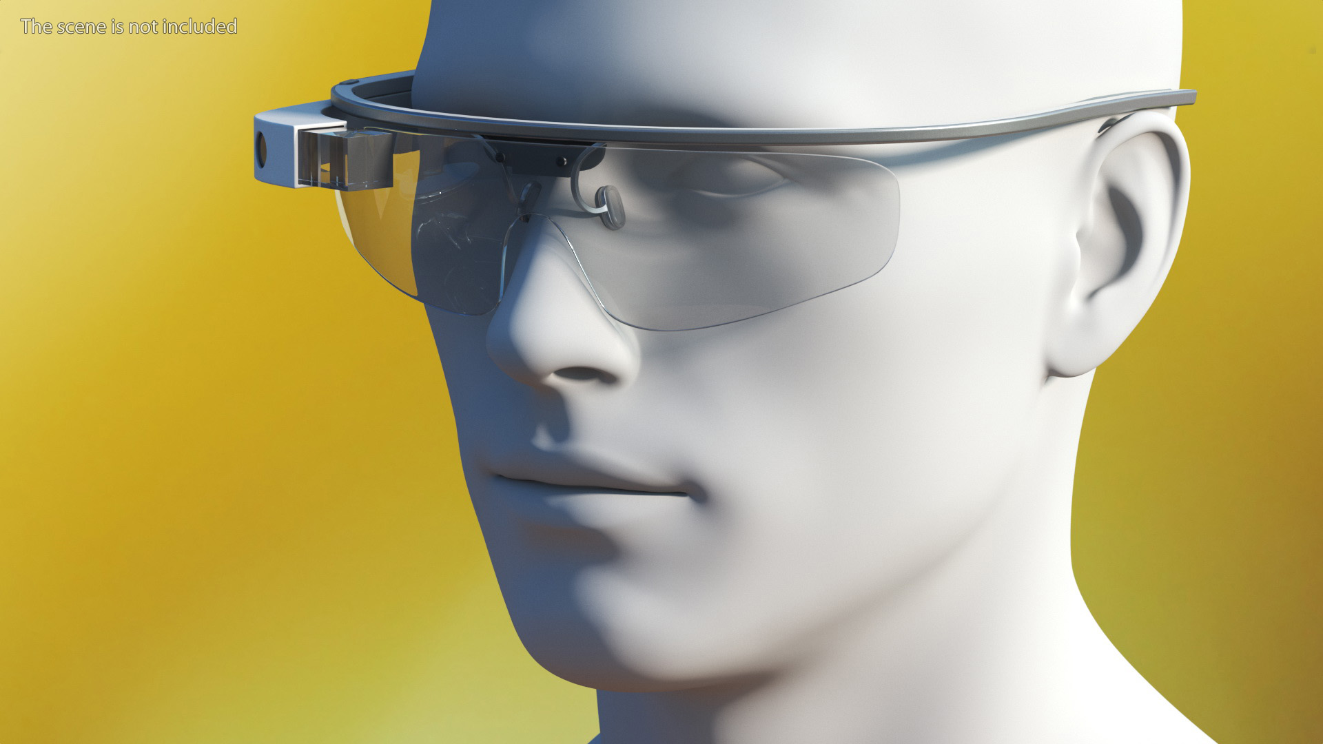 Google Glasses 2 on Mannequin Head 3D model