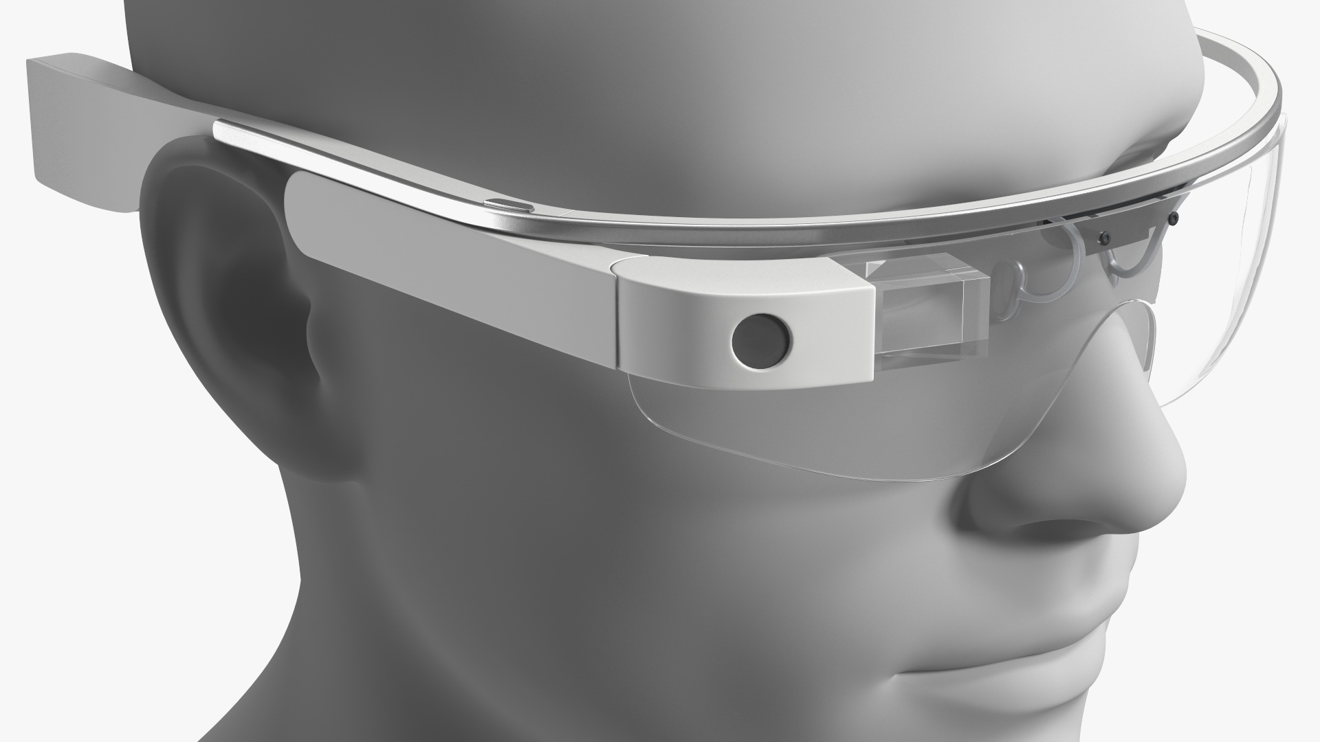 Google Glasses 2 on Mannequin Head 3D model