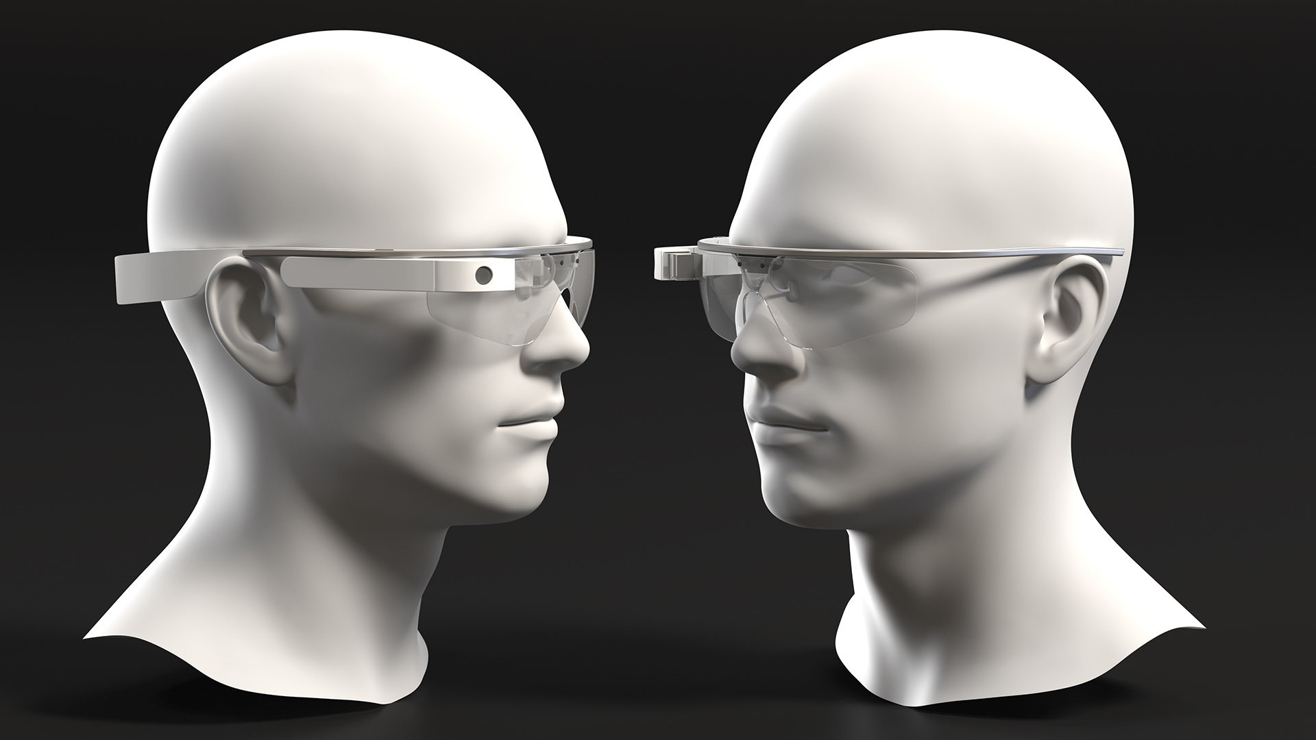 Google Glasses 2 on Mannequin Head 3D model