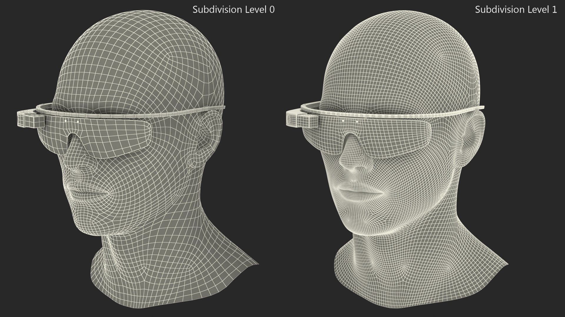 Google Glasses 2 on Mannequin Head 3D model