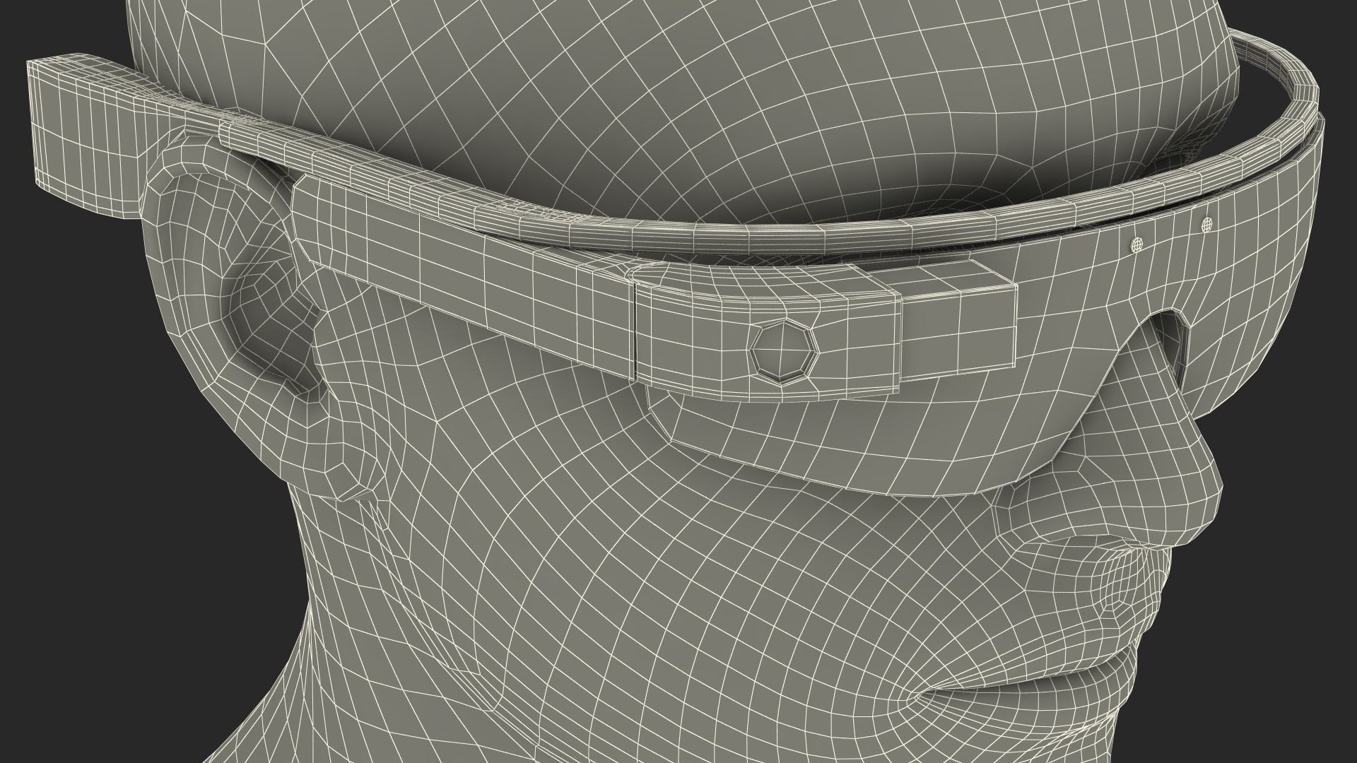 Google Glasses 2 on Mannequin Head 3D model