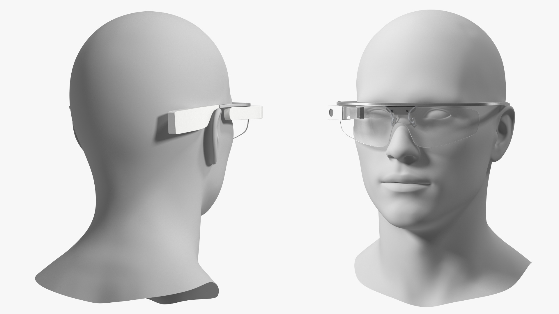 Google Glasses 2 on Mannequin Head 3D model