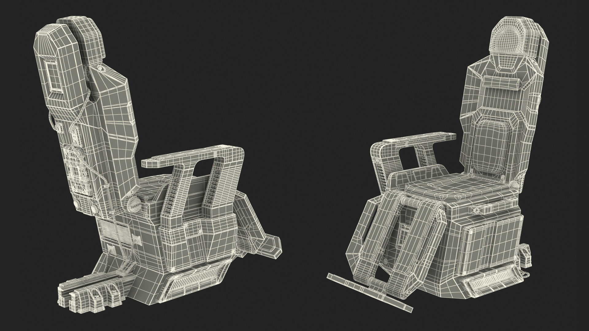 3D Futuristic Pilot Seat
