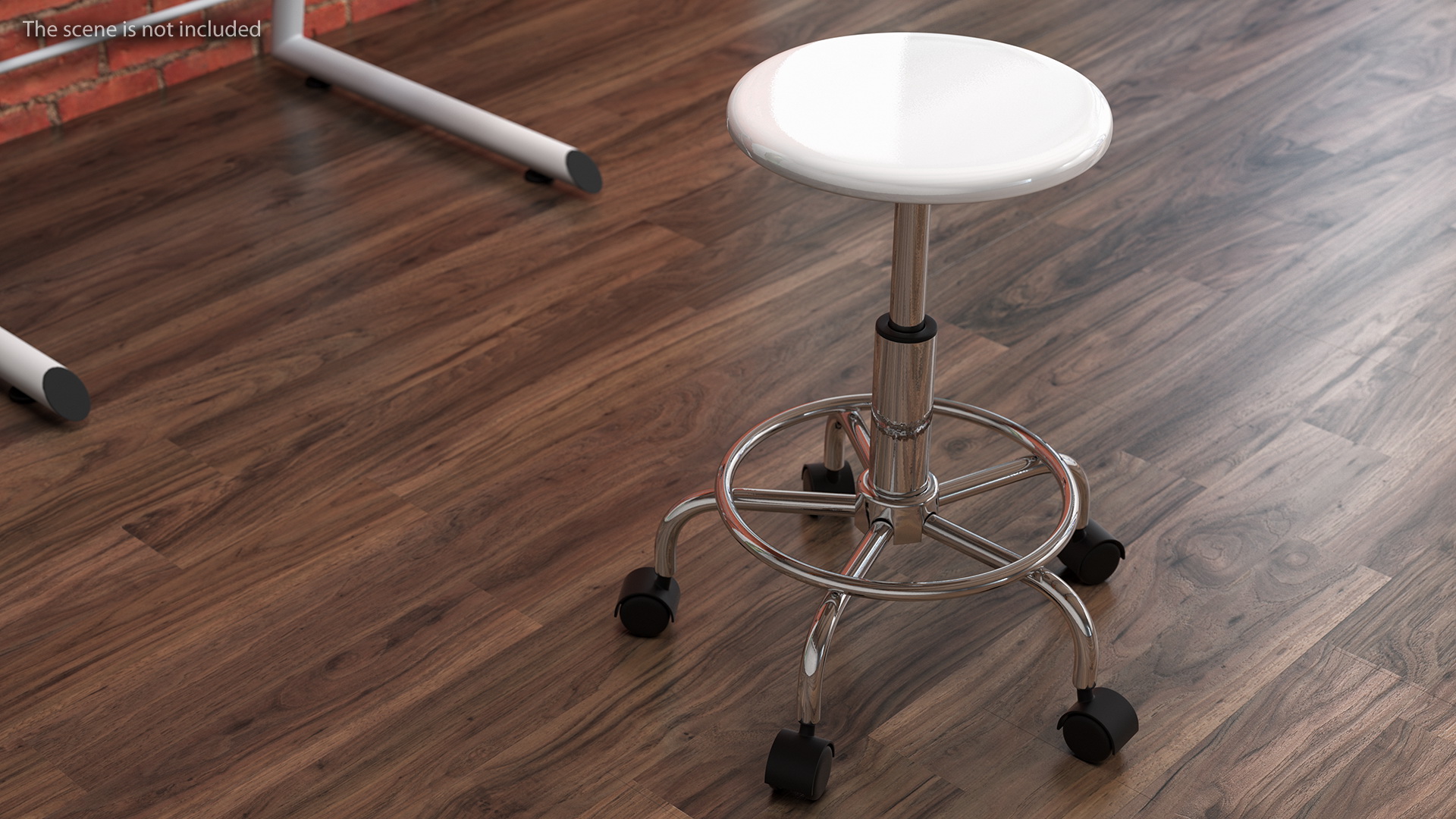 3D Adjustable Drafting Stool White