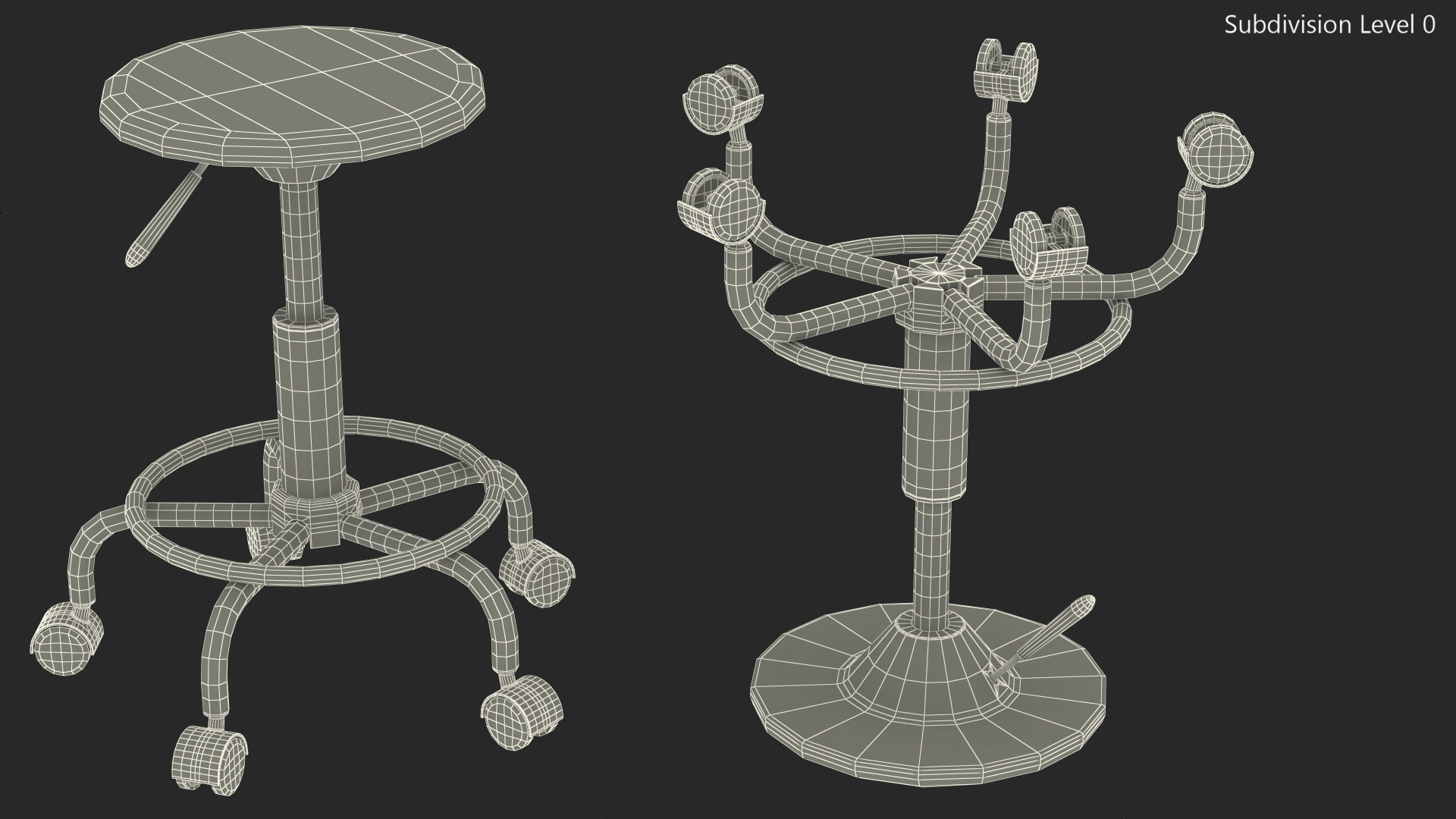 3D Adjustable Drafting Stool White