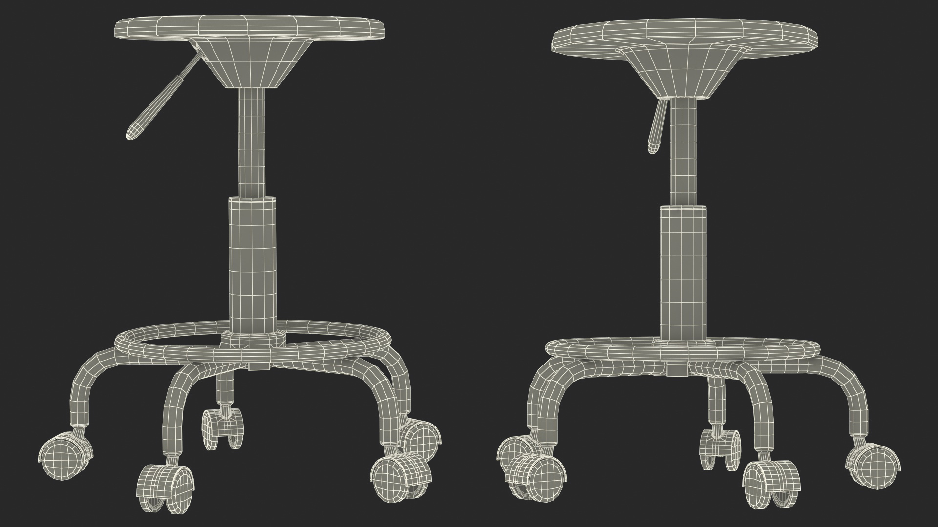 3D Adjustable Drafting Stool White