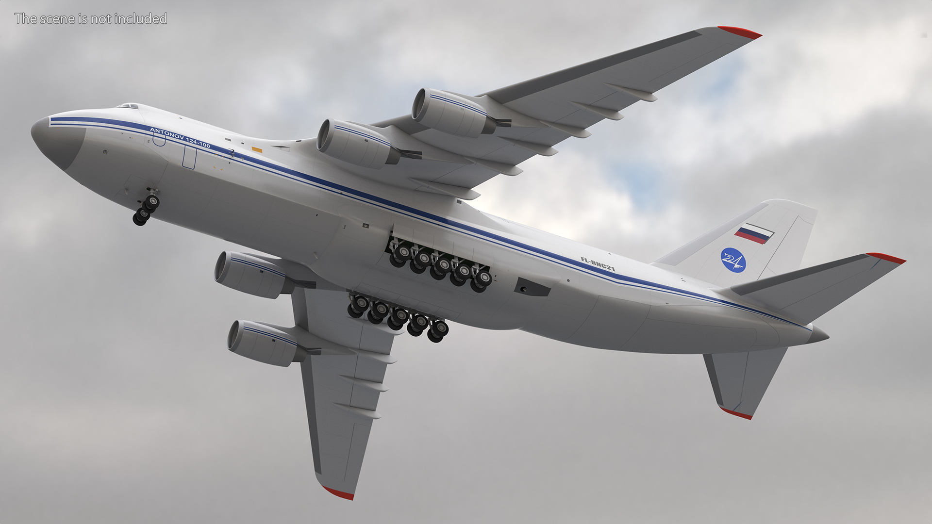 3D model Antonov An124 100 Ruslan Aircraft Rigged