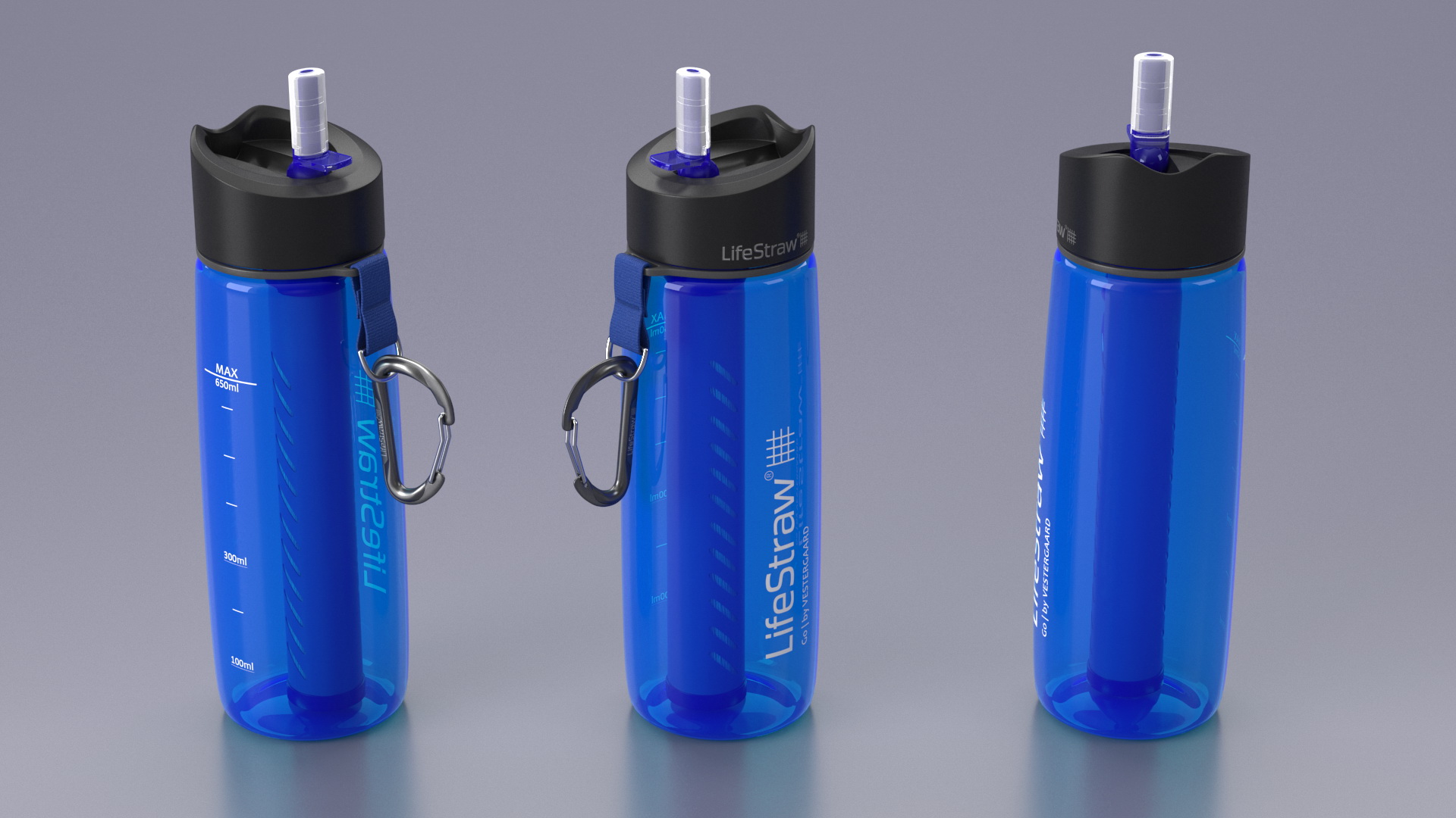 LifeStraw Go Water Filter Bottle Blue 3D