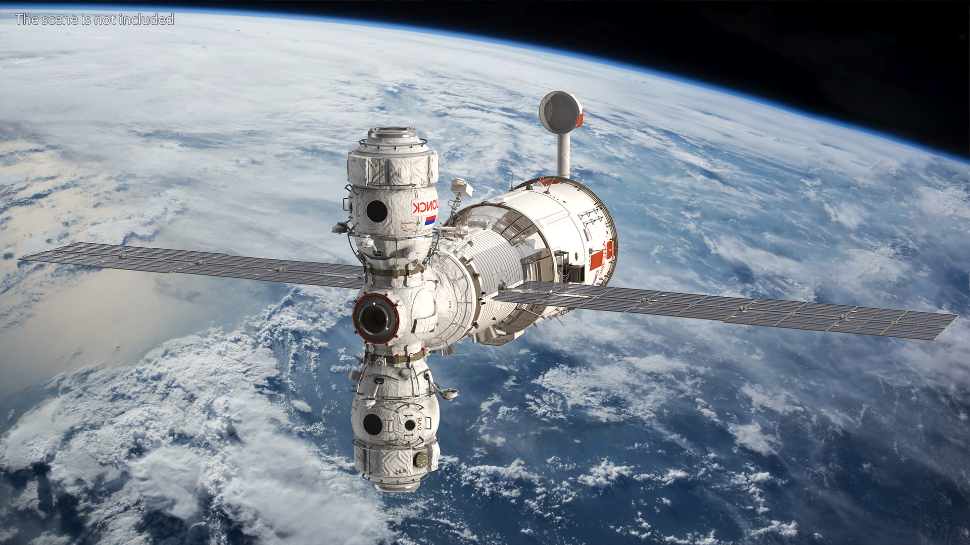3D ISS Zvezda with Poisk and Pirs Modules model