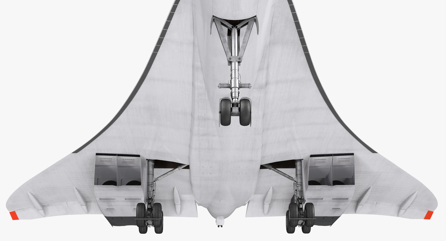 3D model Concorde supersonic Passenger Jet Airliner British Airways Rigged