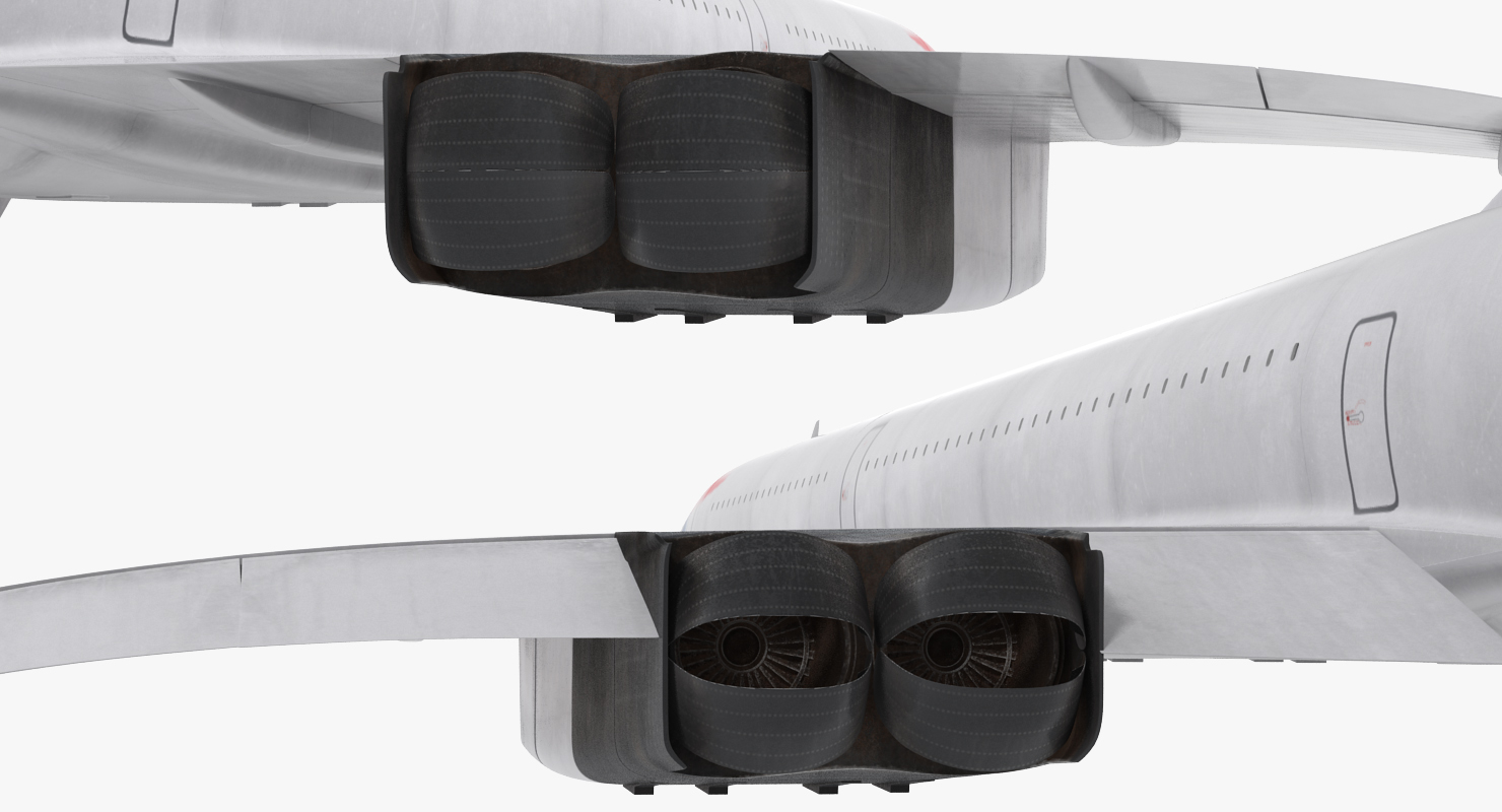 3D model Concorde supersonic Passenger Jet Airliner British Airways Rigged
