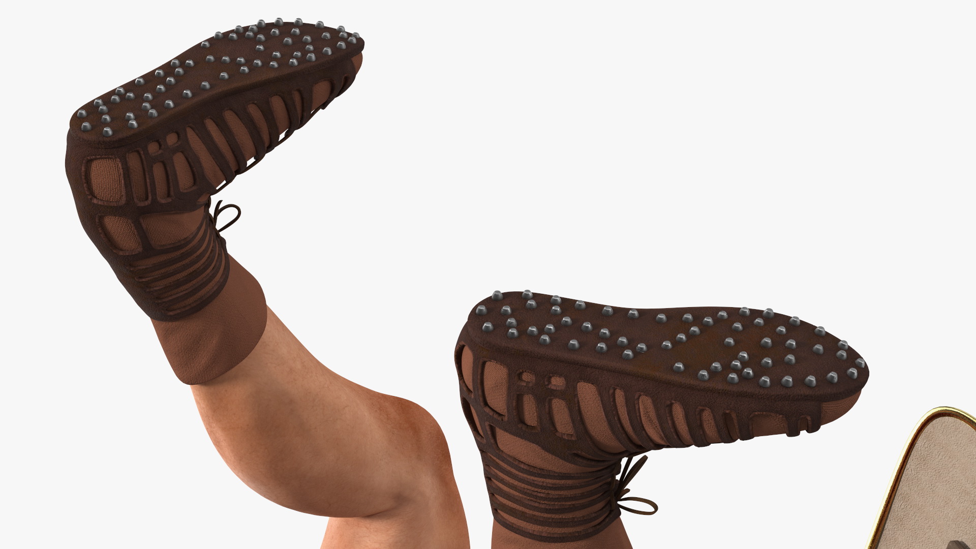 3D Roman Legionnaire with Gladius Attack Pose Fur