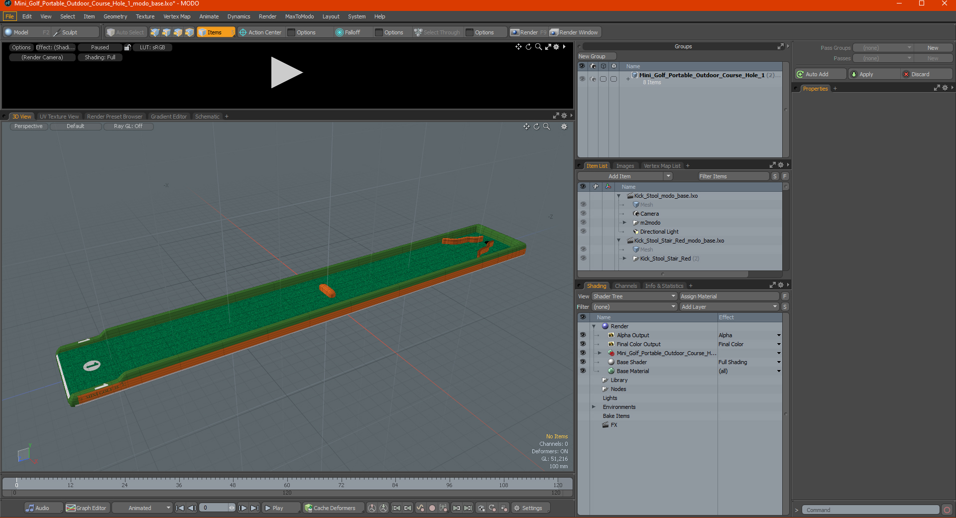 3D model Mini Golf Portable Outdoor Course Hole 1