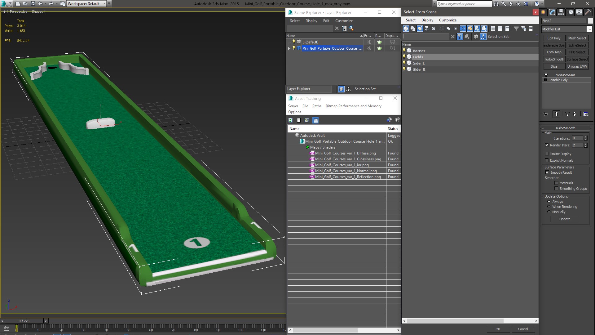 3D model Mini Golf Portable Outdoor Course Hole 1