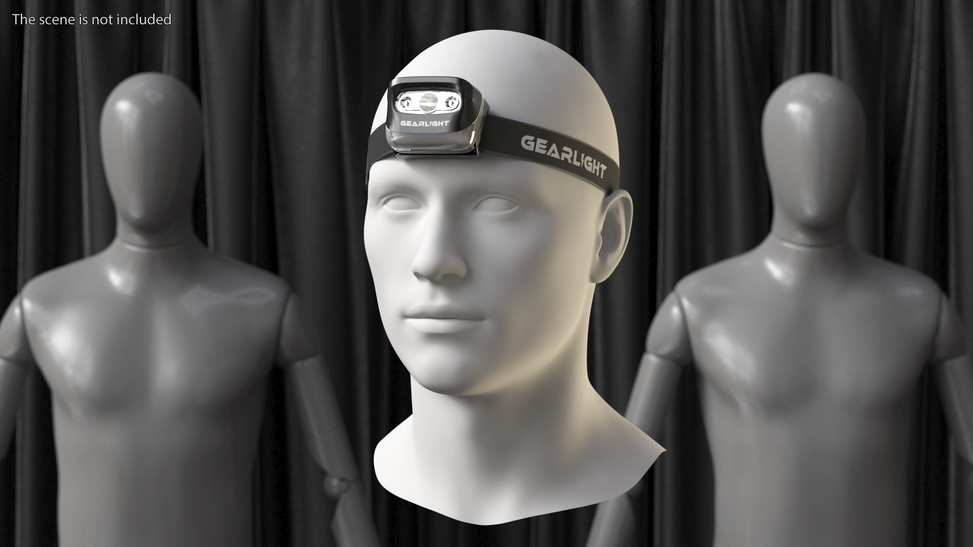 3D model Headlamp GearLight LED on Mannequin Head