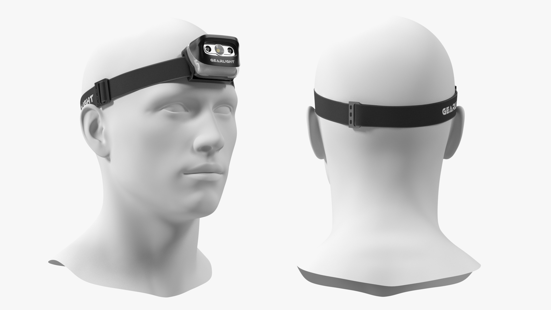 3D model Headlamp GearLight LED on Mannequin Head