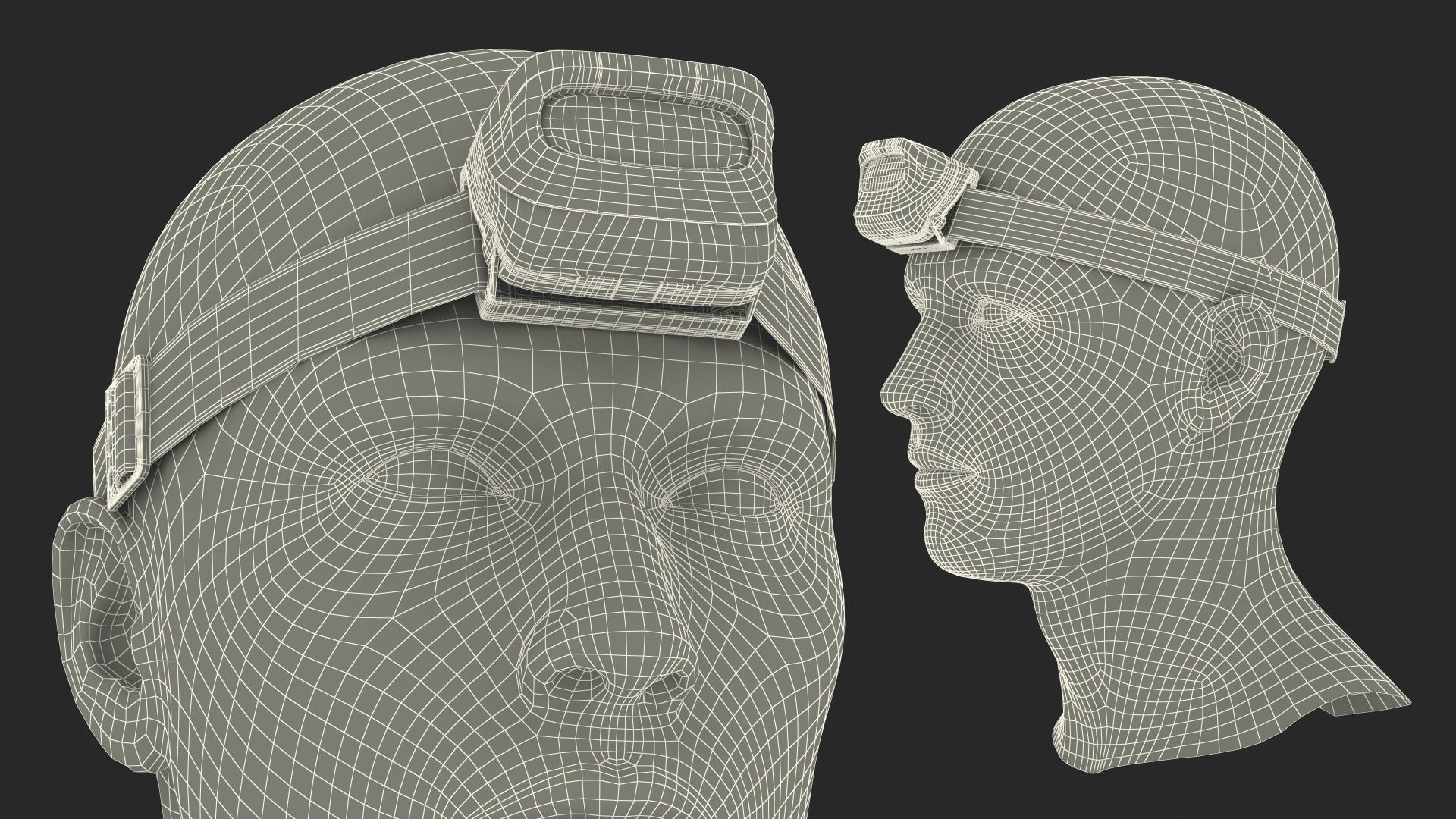 3D model Headlamp GearLight LED on Mannequin Head