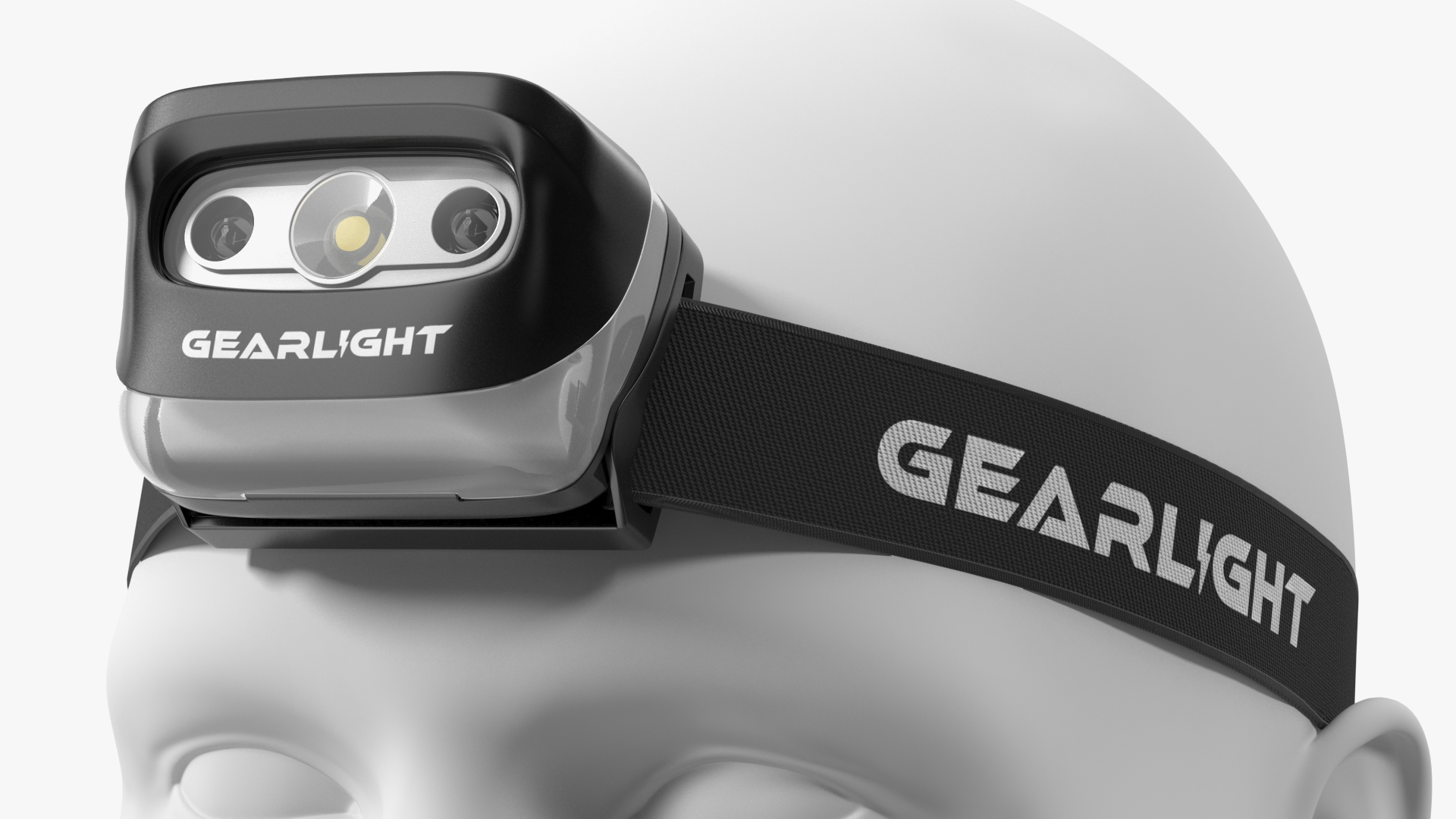 3D model Headlamp GearLight LED on Mannequin Head