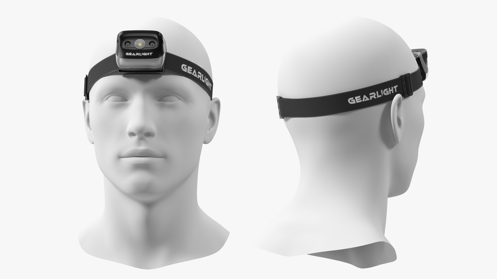 3D model Headlamp GearLight LED on Mannequin Head