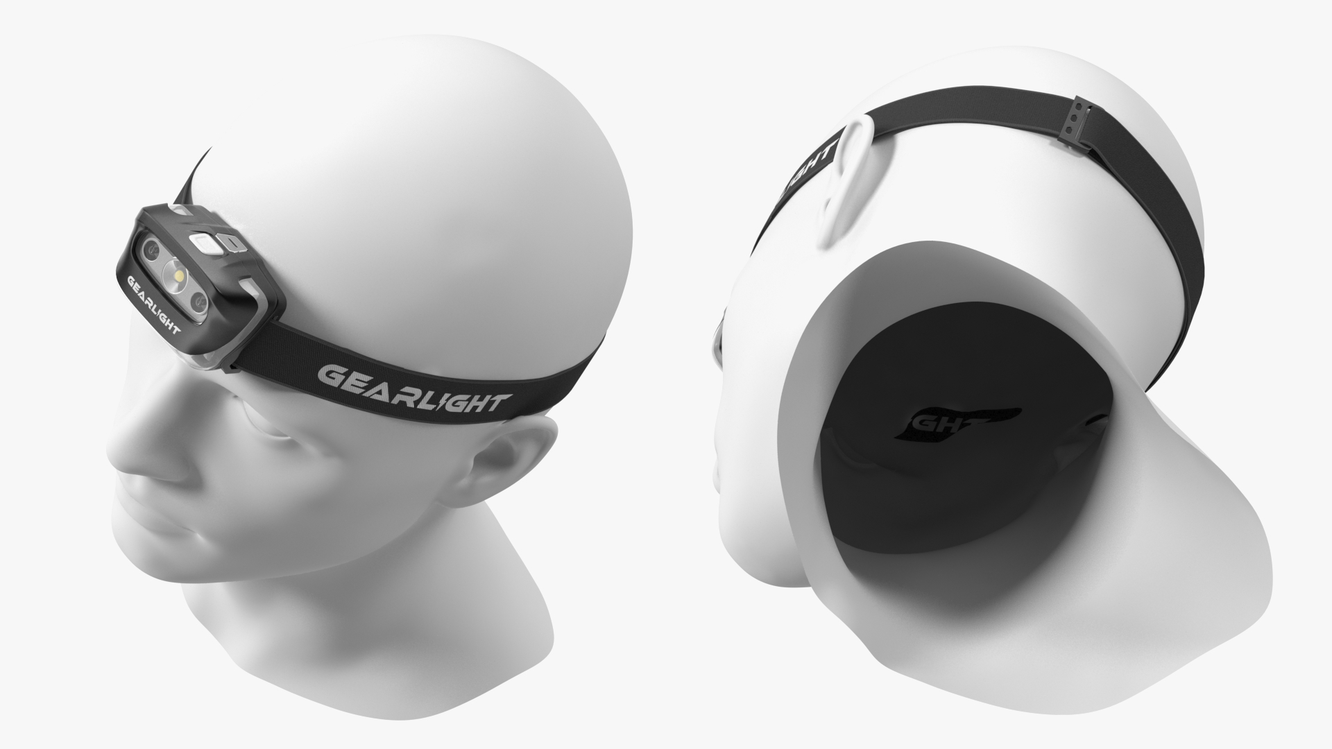 3D model Headlamp GearLight LED on Mannequin Head