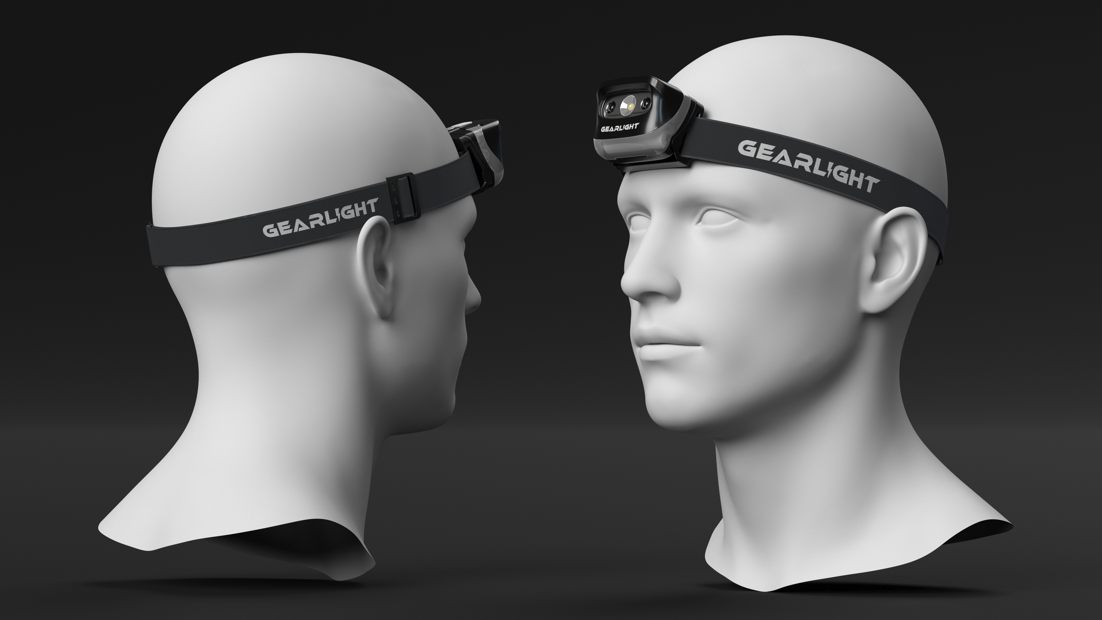 3D model Headlamp GearLight LED on Mannequin Head