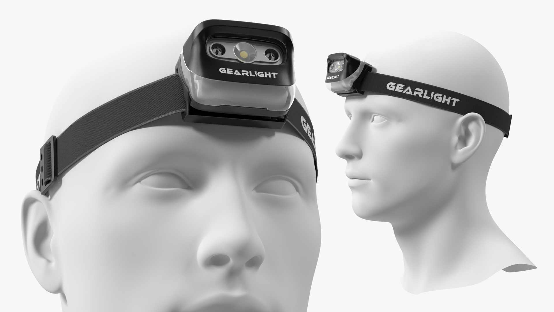 3D model Headlamp GearLight LED on Mannequin Head