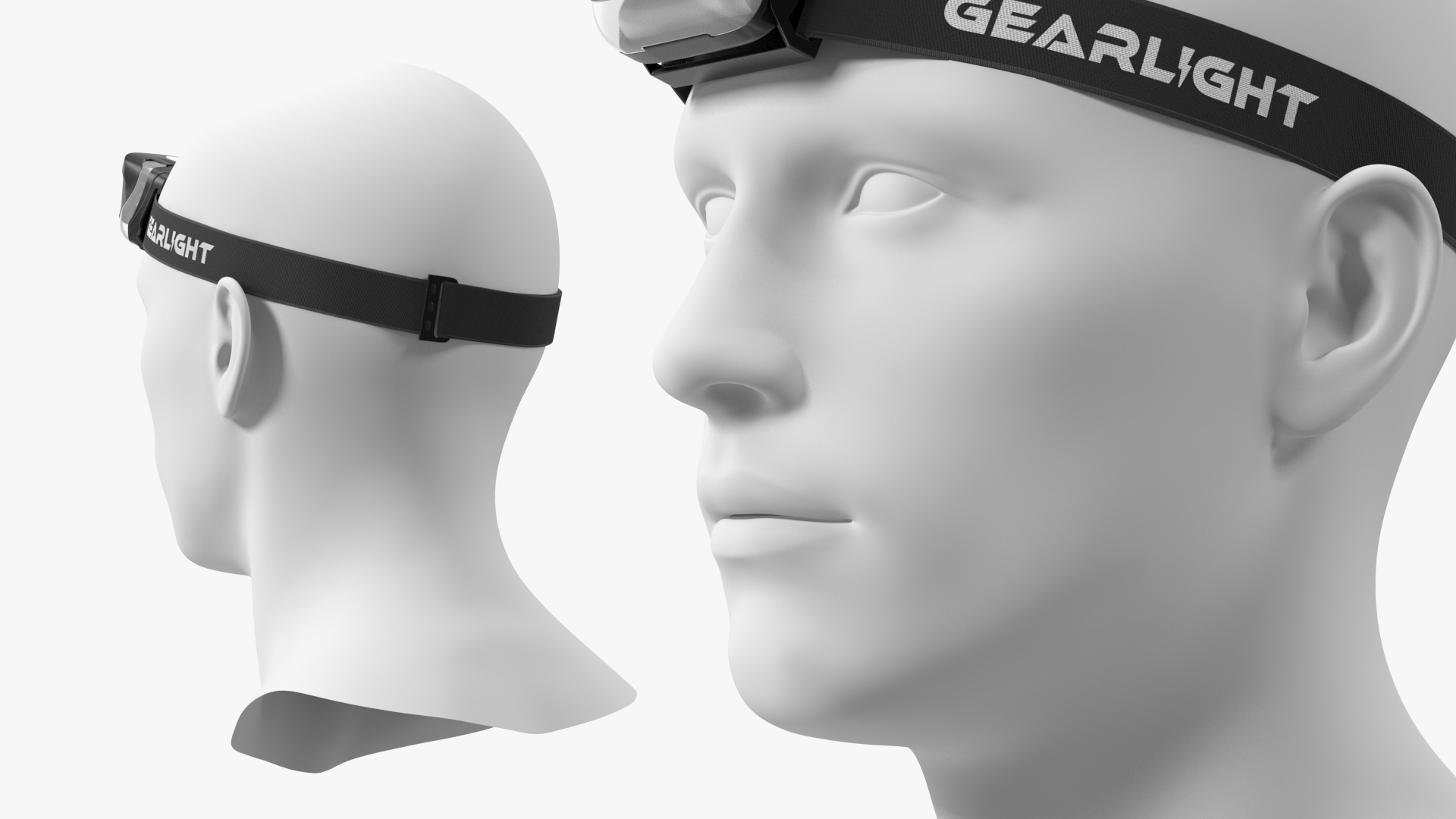 3D model Headlamp GearLight LED on Mannequin Head