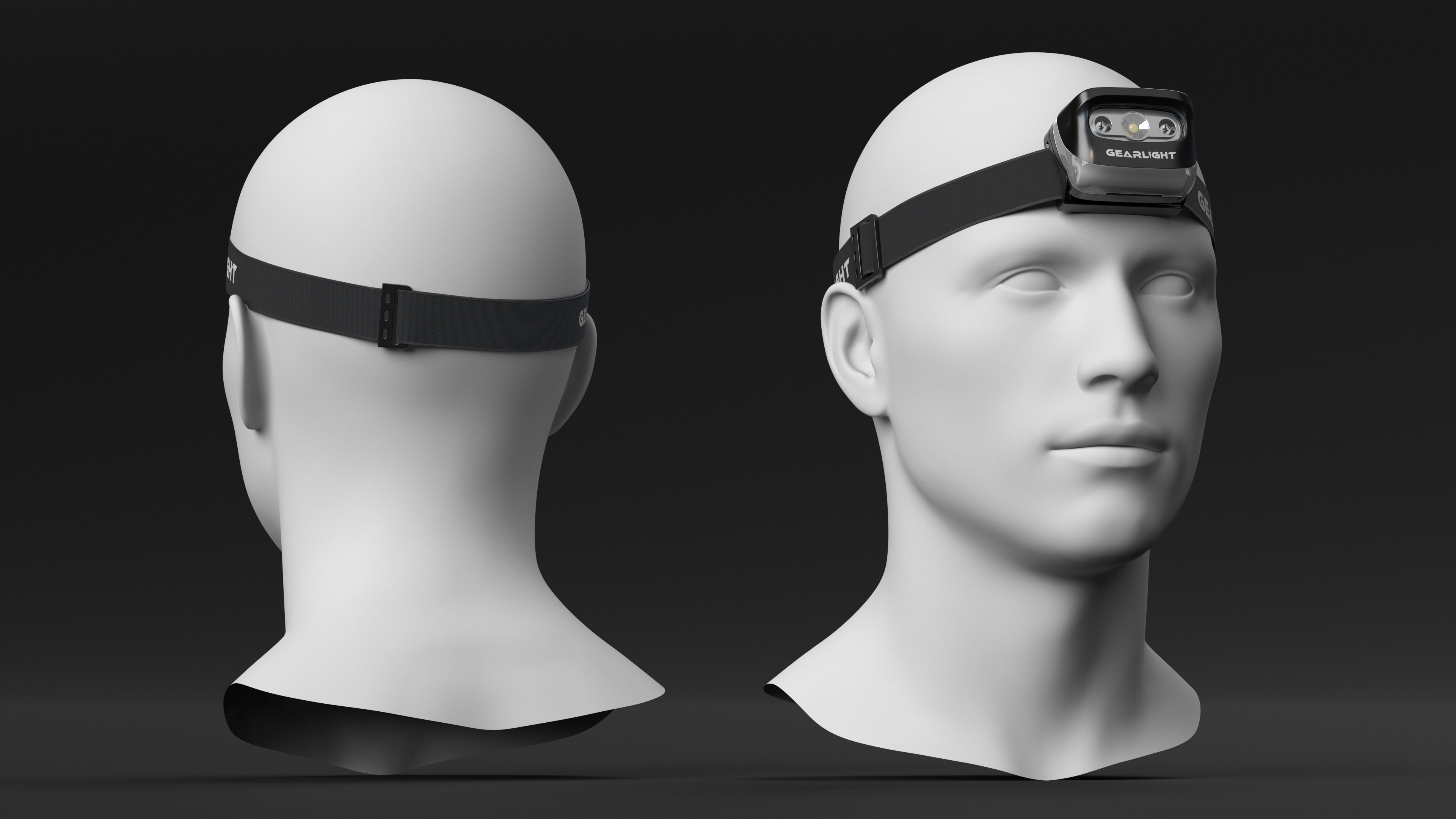 3D model Headlamp GearLight LED on Mannequin Head