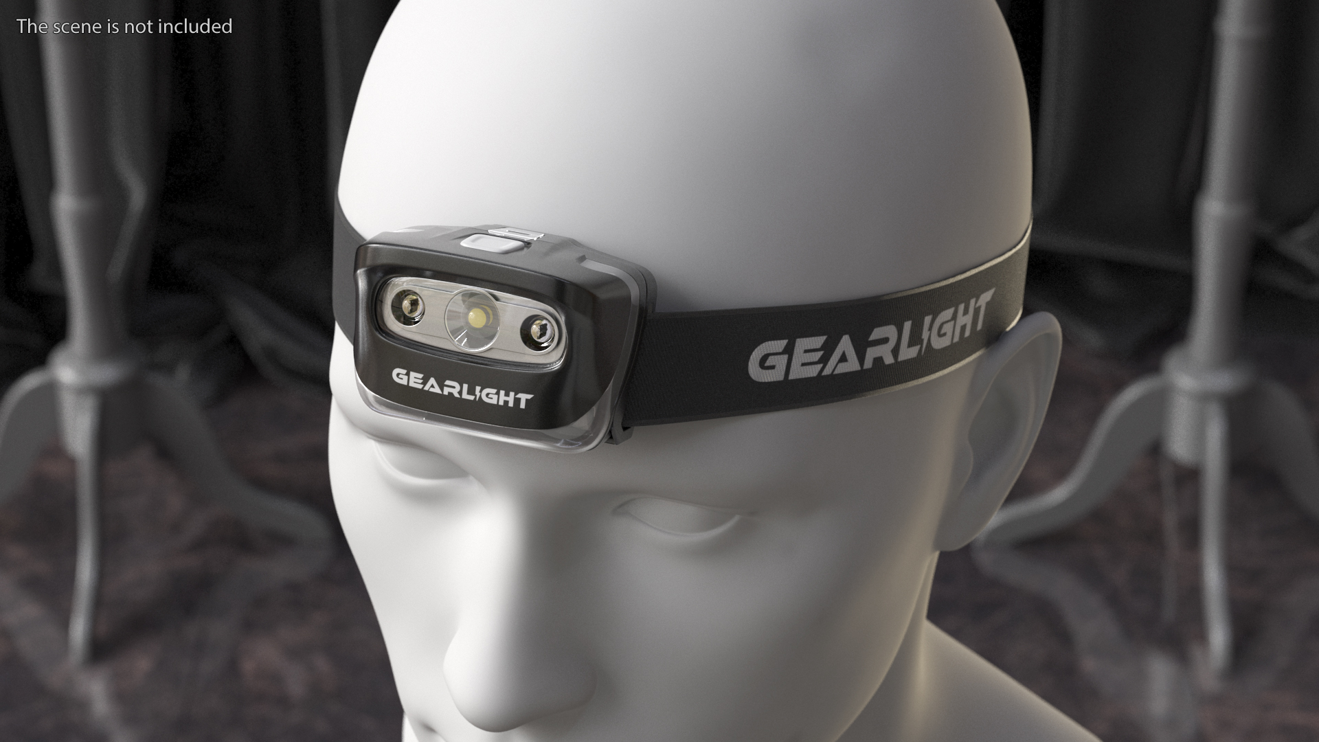 3D model Headlamp GearLight LED on Mannequin Head