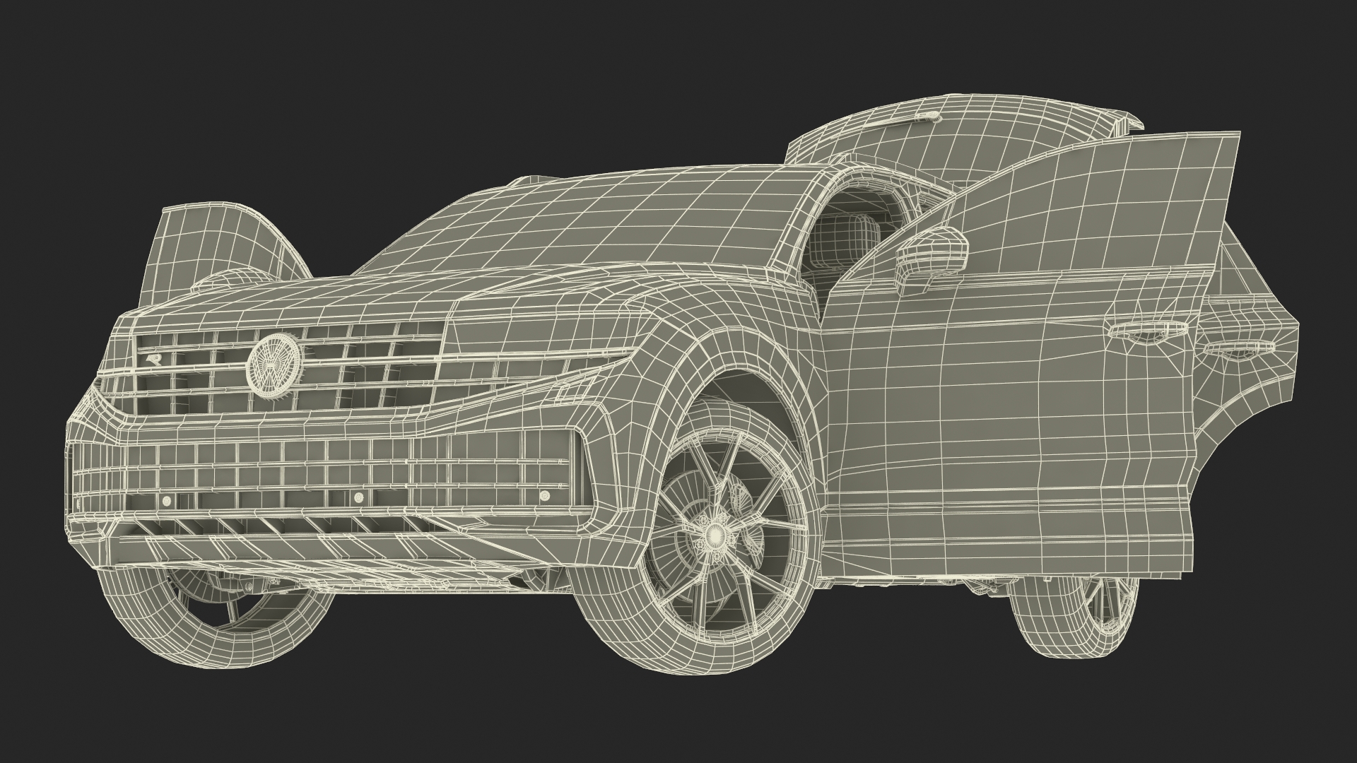 3D Volkswagen Touareg 2024 White Lights On Rigged